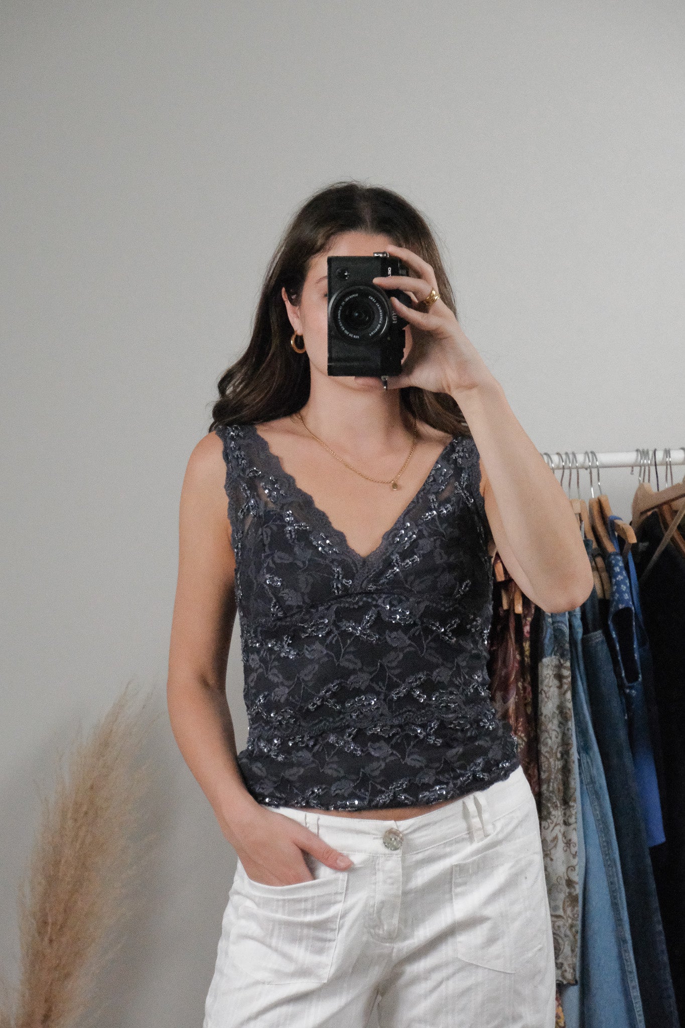 Vintage x Beaded Sequence Tank (XS/S)