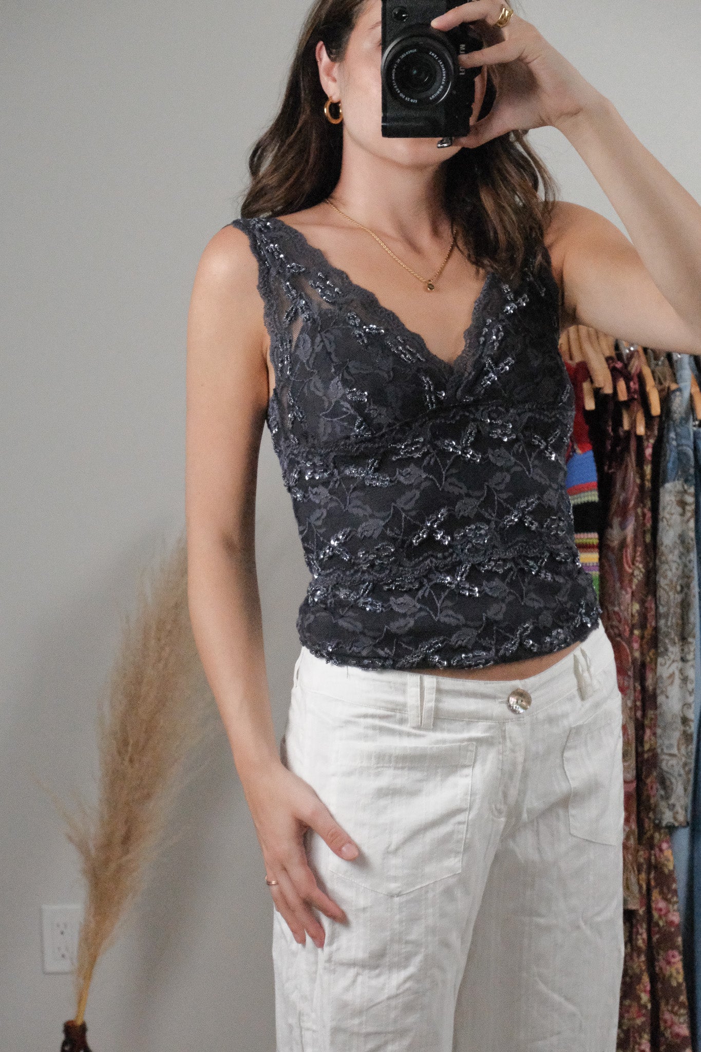 Vintage x Beaded Sequence Tank (XS/S)