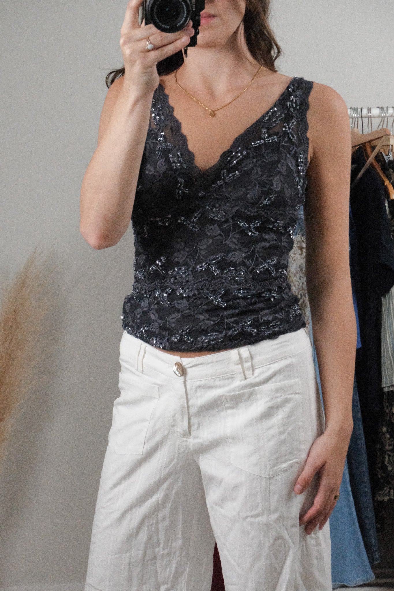 Vintage x Beaded Sequence Tank (XS/S)