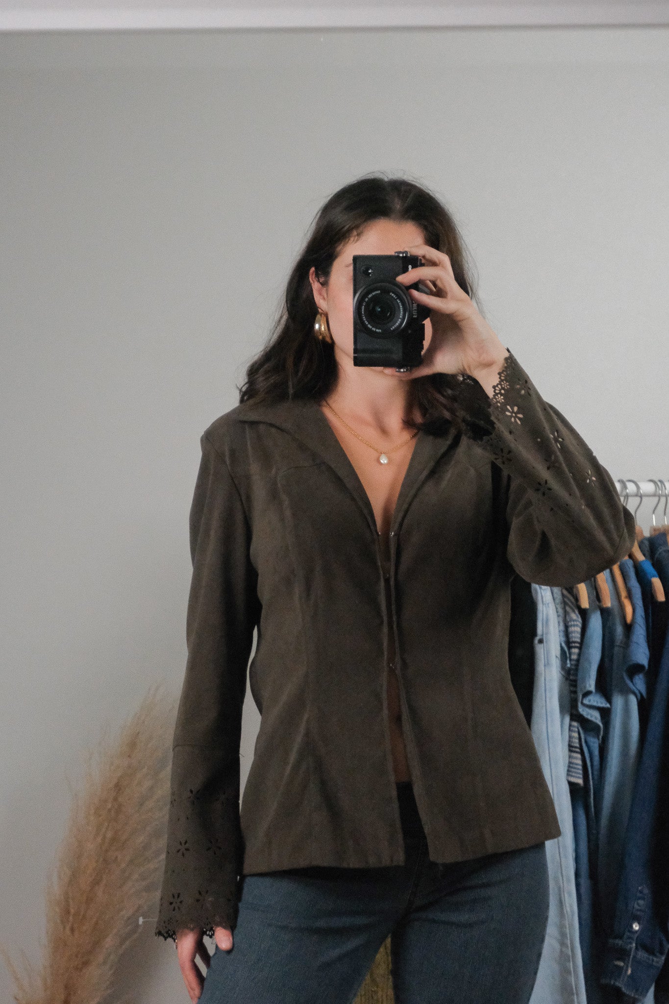 Made in USA x Vintage x Faux Suede Clasp Top (10)