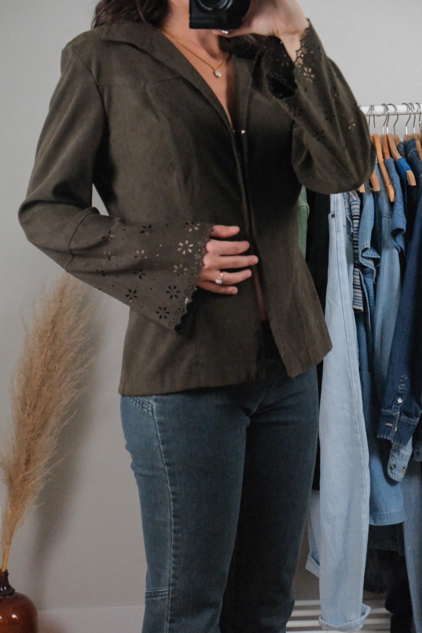 Made in USA x Vintage x Faux Suede Clasp Top (10)