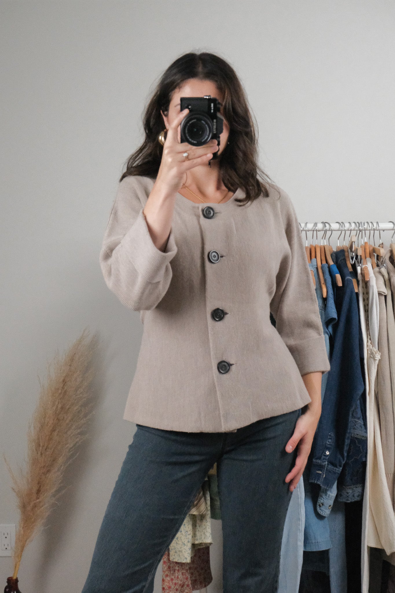 Vintage x Wool Blend Short-Sleeve Knit (S/M)