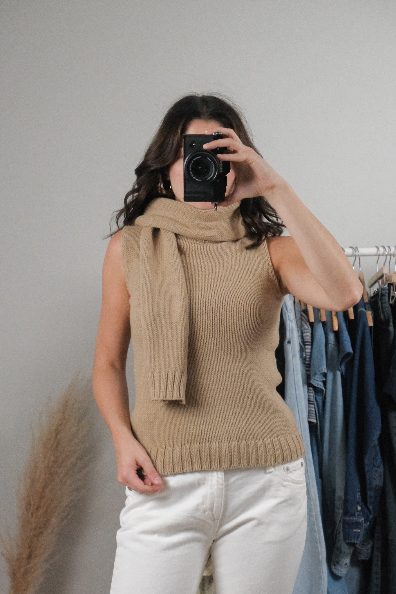 Vintage x Scarf + Turtleneck Knit (S)