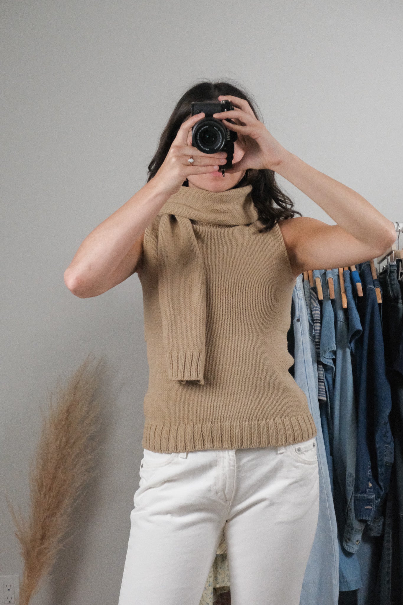 Vintage x Scarf + Turtleneck Knit (S)