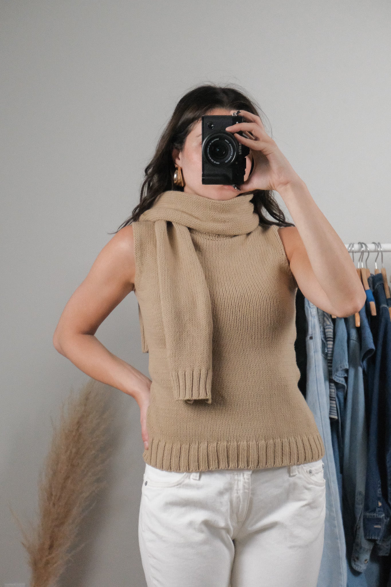 Vintage x Scarf + Turtleneck Knit (S)