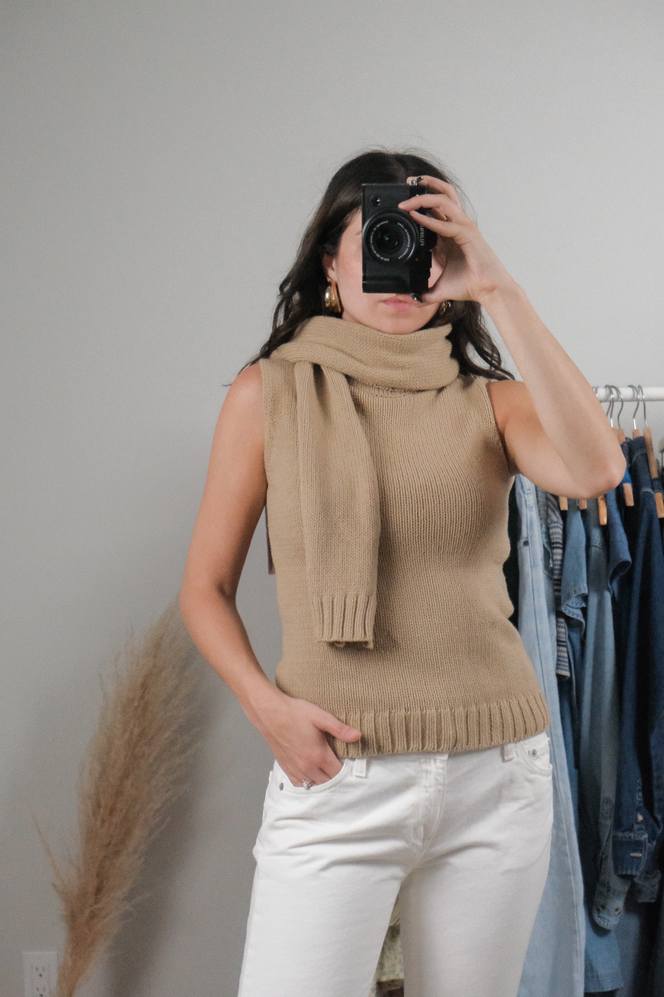 Vintage x Scarf + Turtleneck Knit (S)