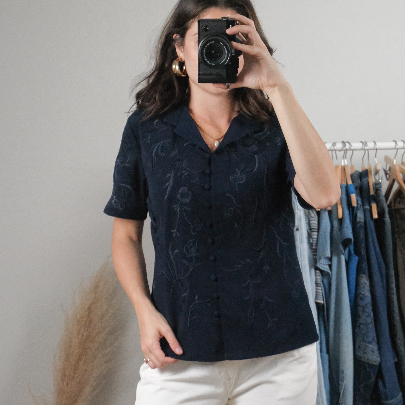 Vintage x Embroidered Blouse (L)