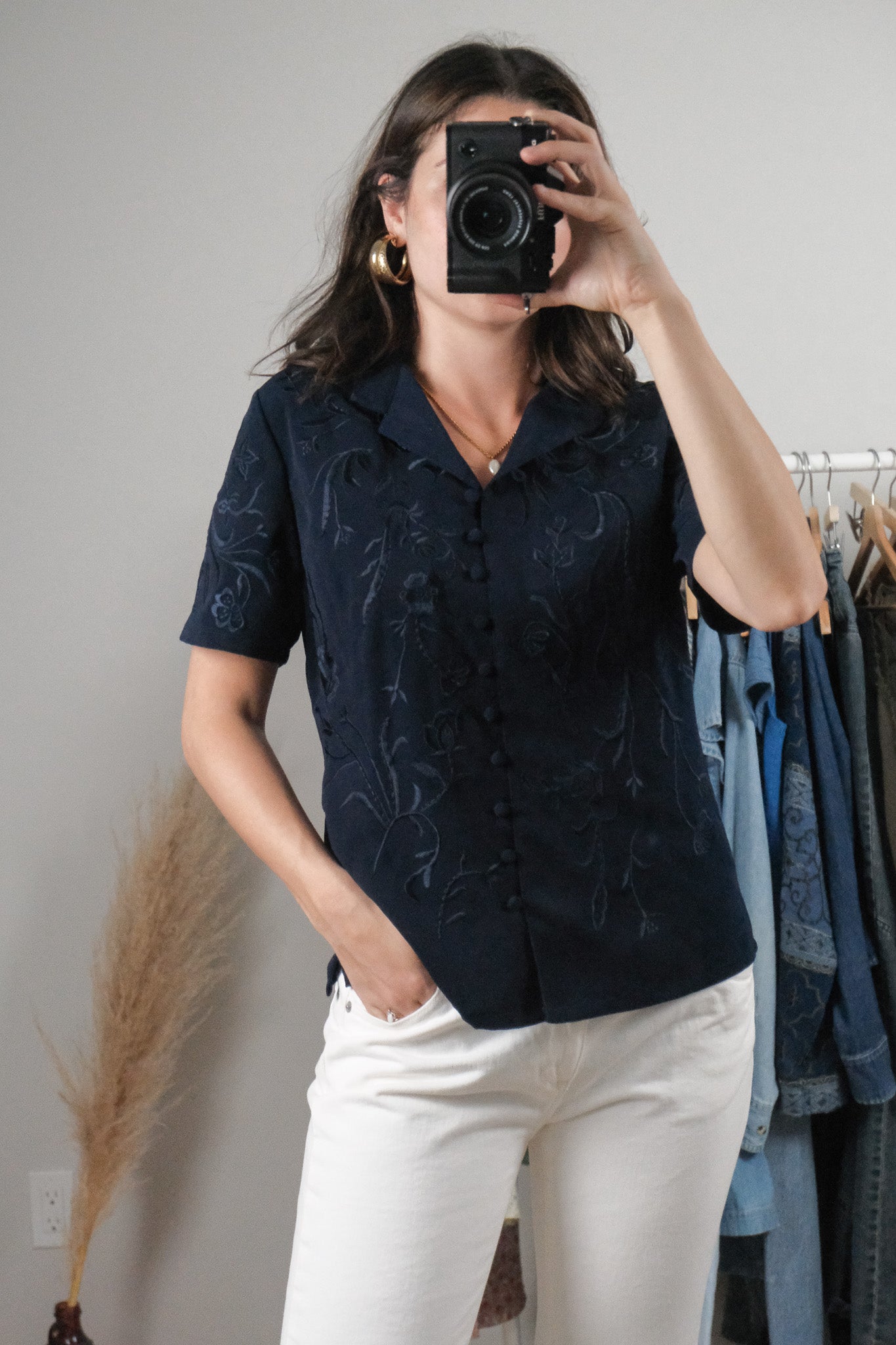 Vintage x Embroidered Blouse (L)