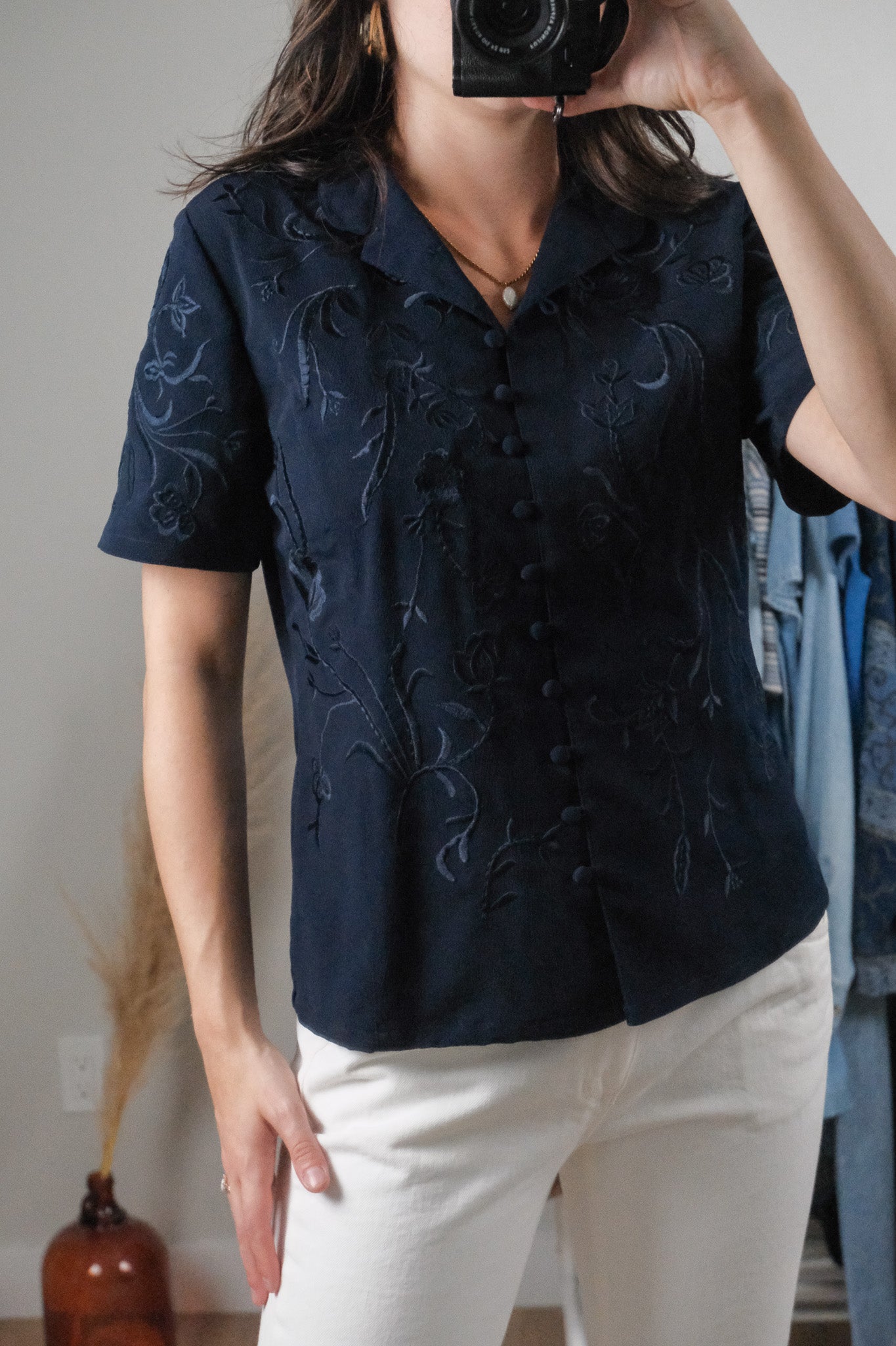 Vintage x Embroidered Blouse (L)