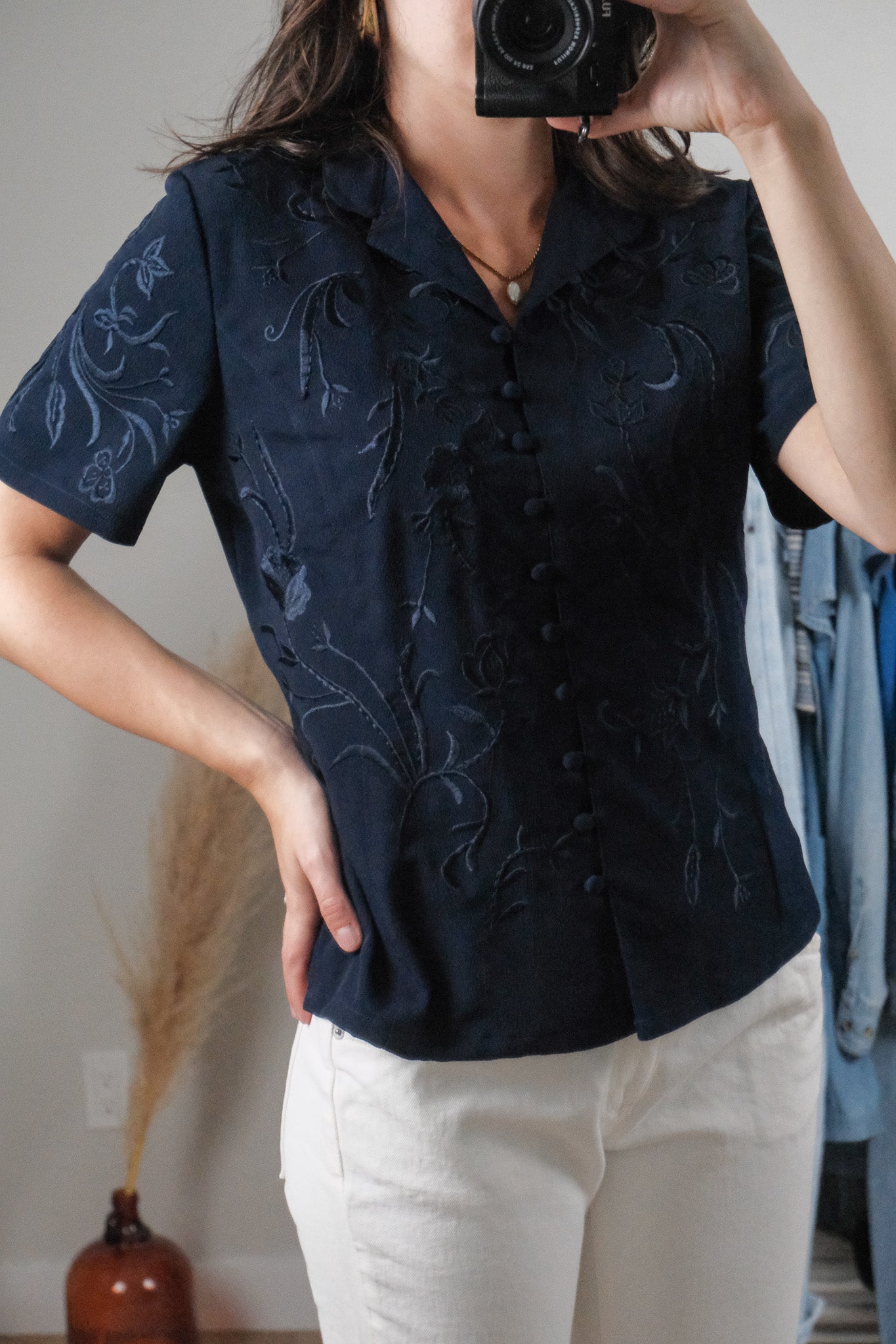 Vintage x Embroidered Blouse (L)
