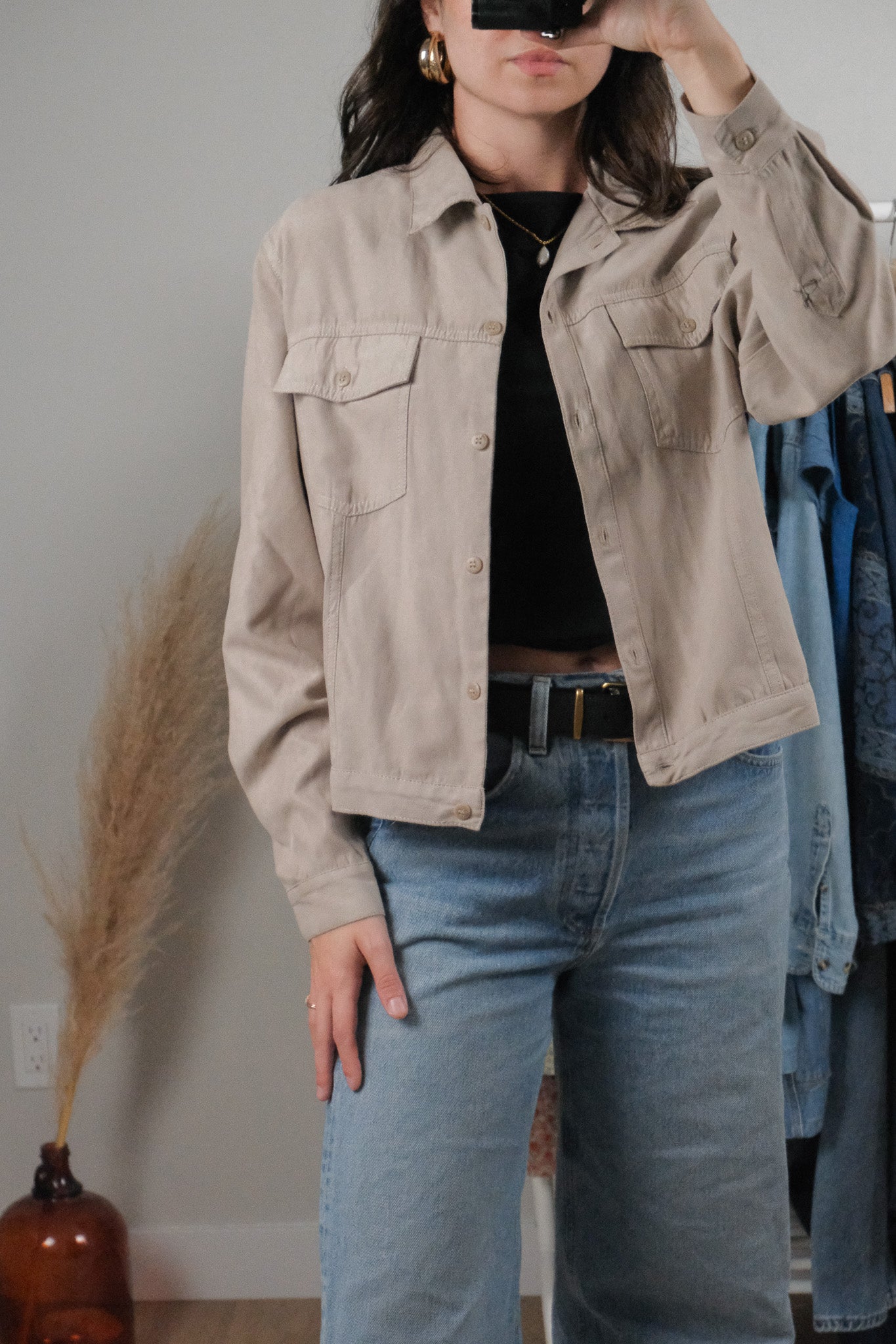 Vintage x Faux Suede Shacket (M)