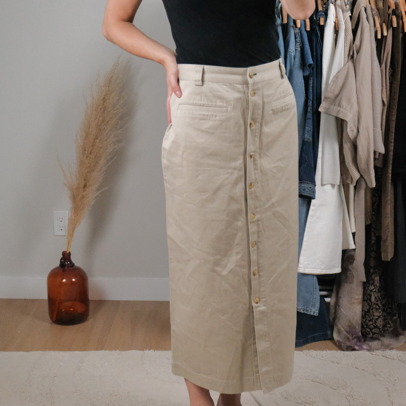 Vintage x Tommy Hilfiger Cotton Button Skirt (12)