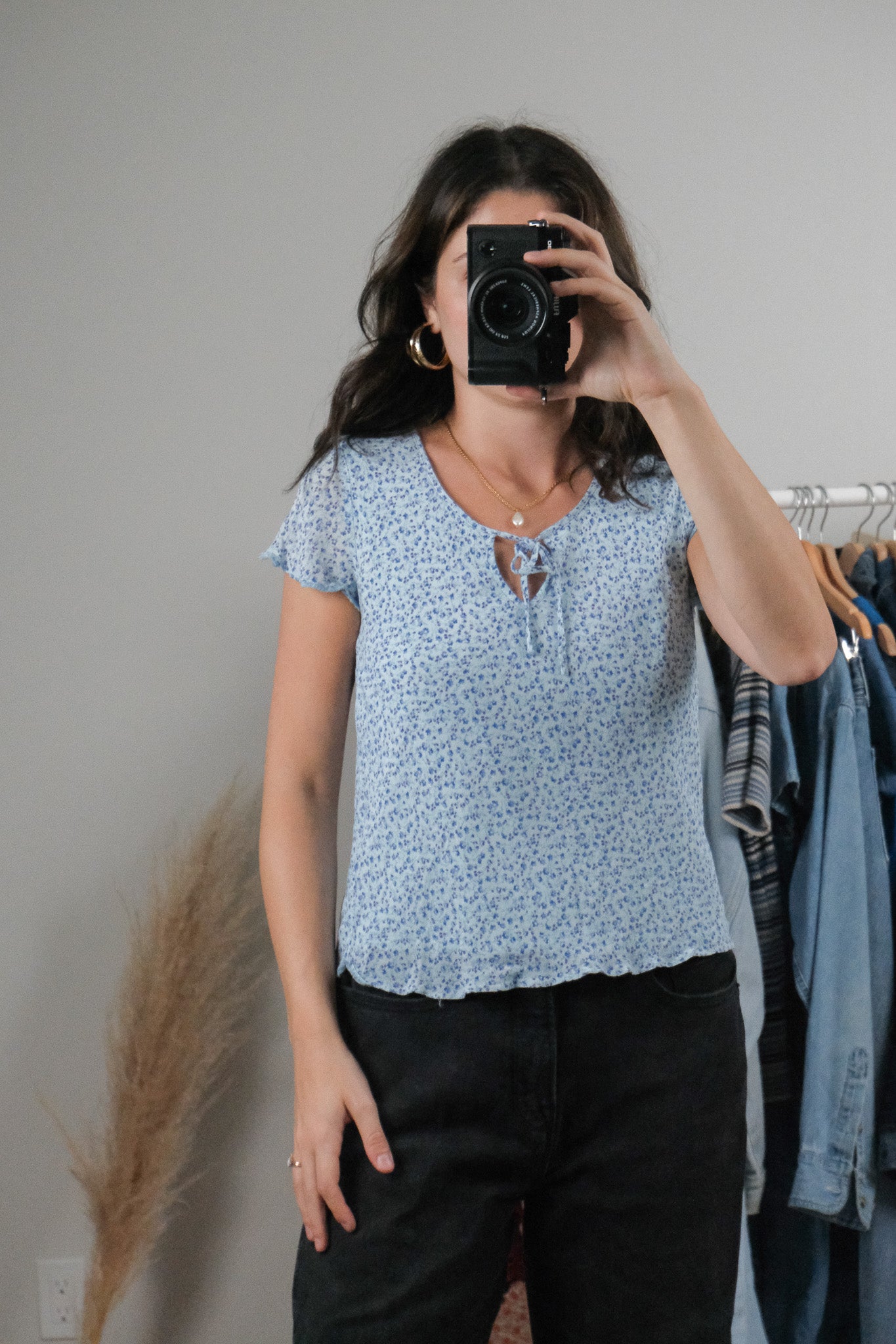 Vintage x Keyhole Floral Blouse (S)