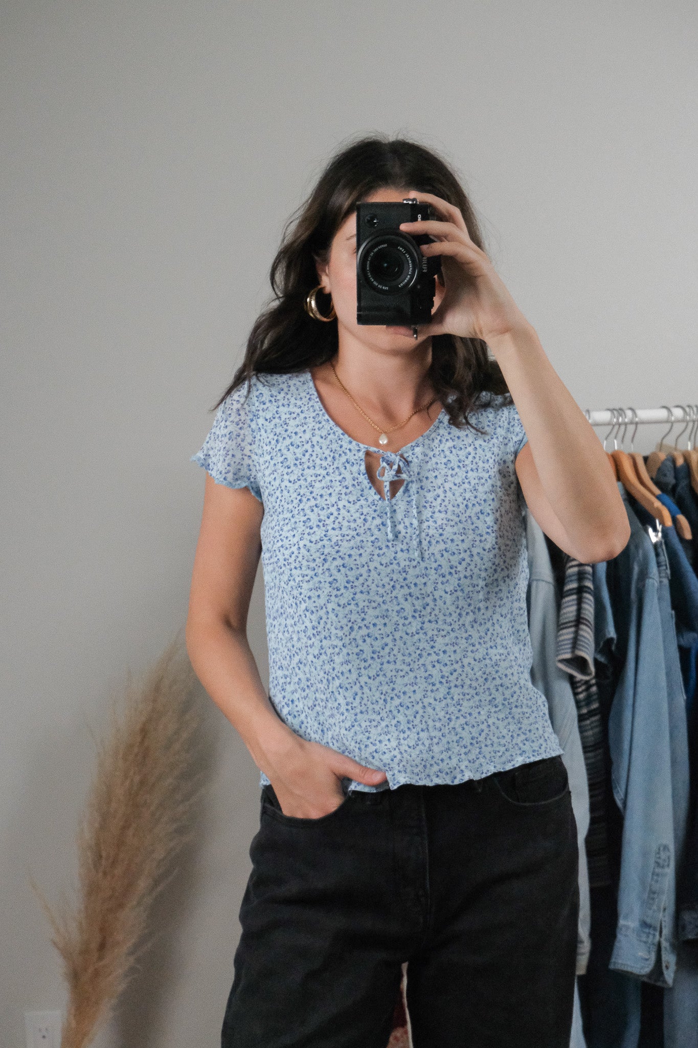 Vintage x Keyhole Floral Blouse (S)