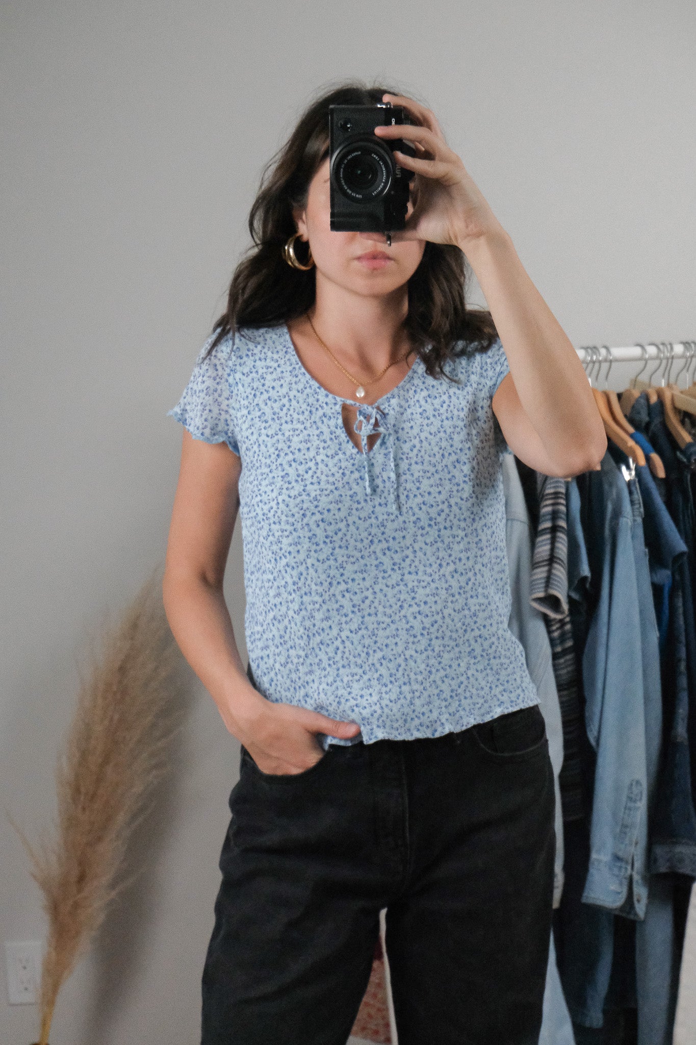 Vintage x Keyhole Floral Blouse (S)