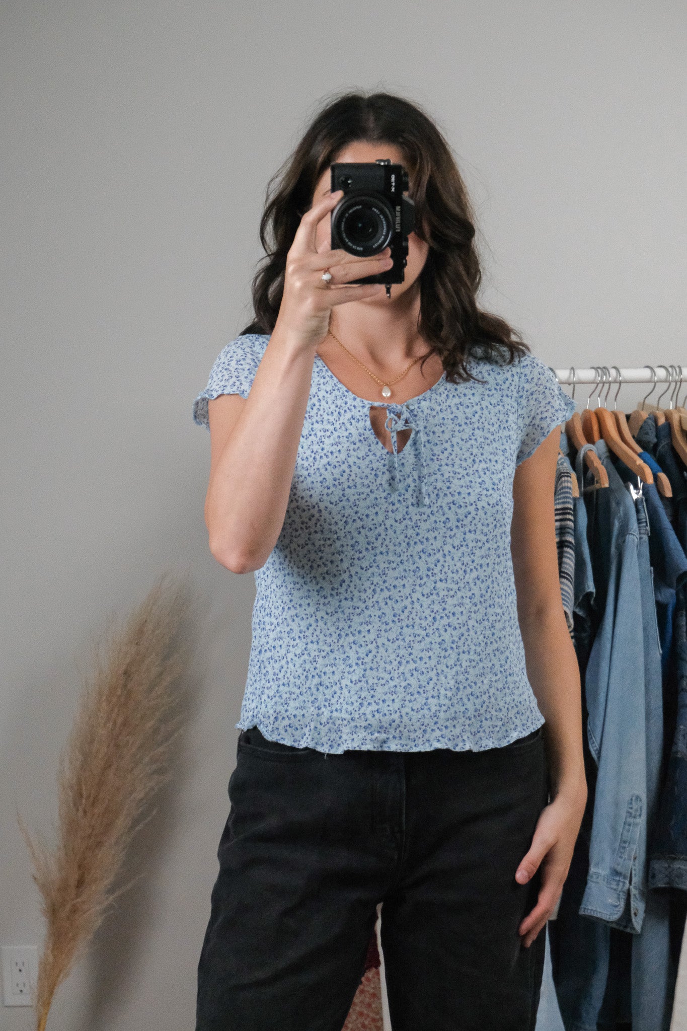 Vintage x Keyhole Floral Blouse (S)