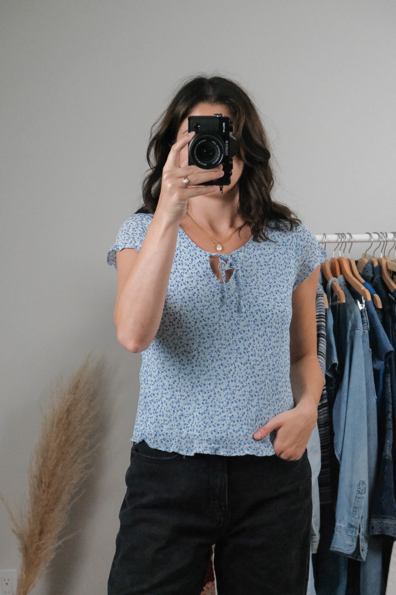 Vintage x Keyhole Floral Blouse (S)