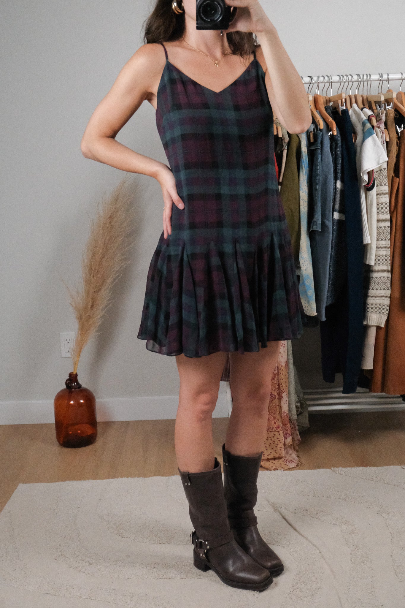 Ralph Lauren x Silk Plaid Midi Dress (6)