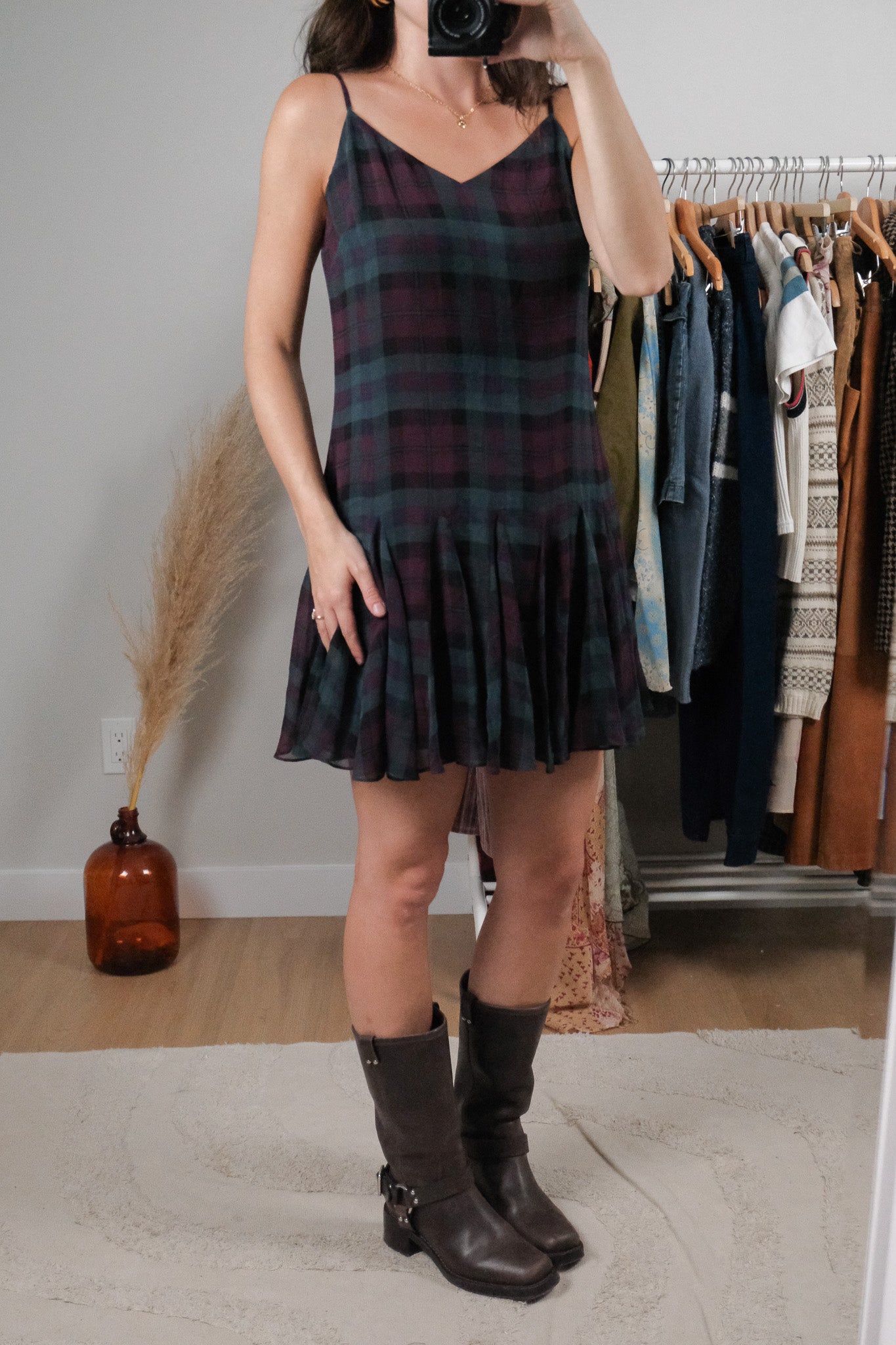 Ralph Lauren x Silk Plaid Midi Dress (6)