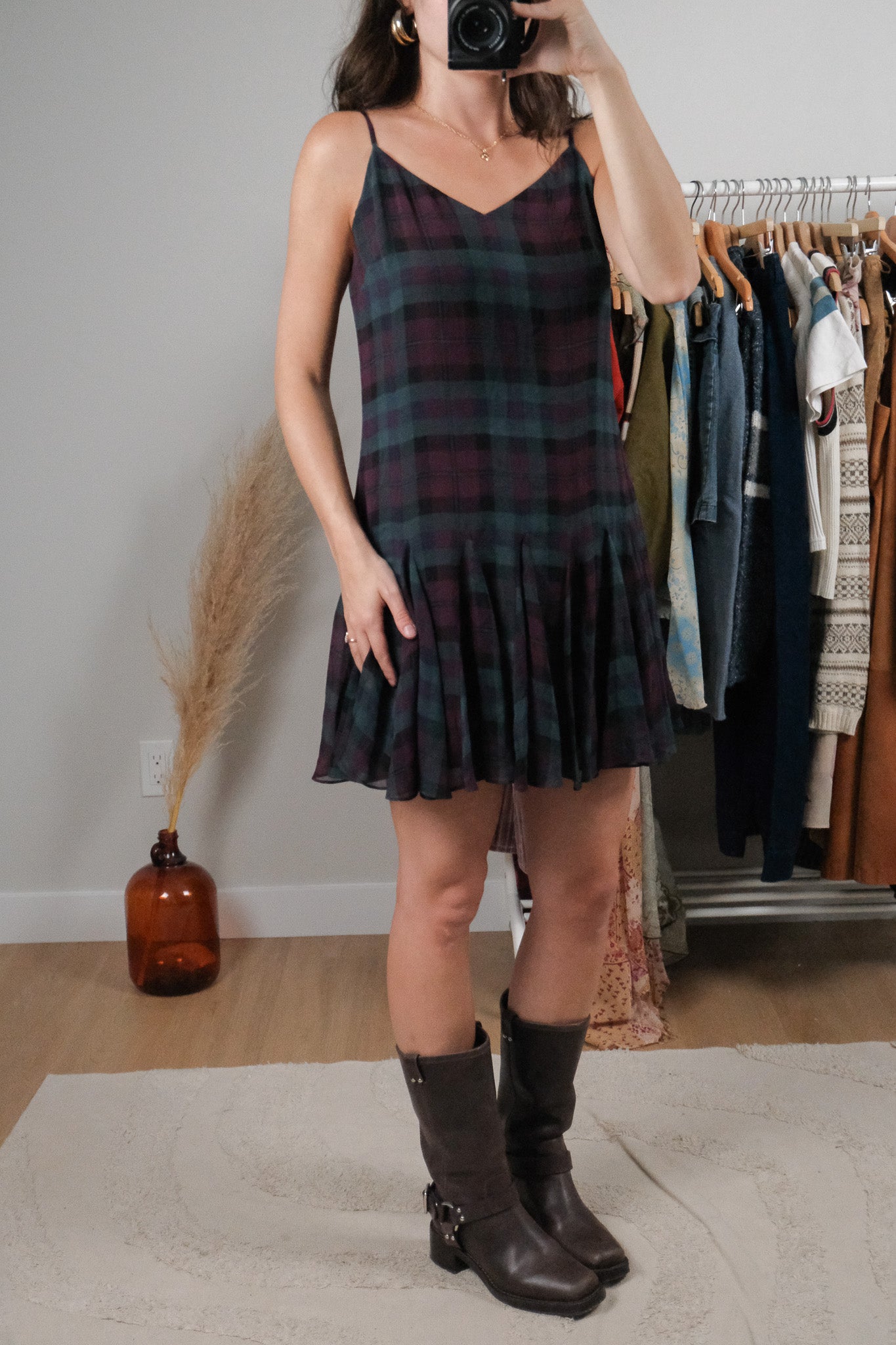 Ralph Lauren x Silk Plaid Midi Dress (6)