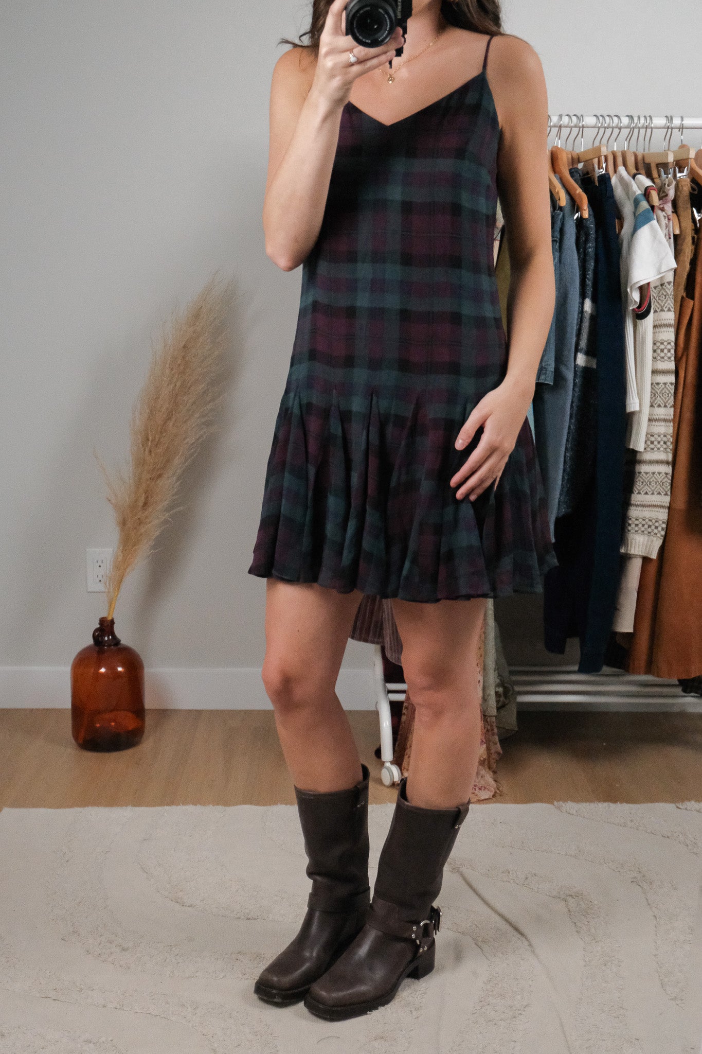 Ralph Lauren x Silk Plaid Midi Dress (6)