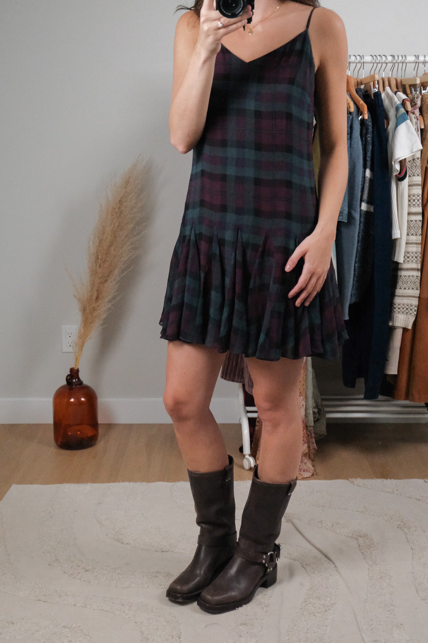Ralph Lauren x Silk Plaid Midi Dress (6)