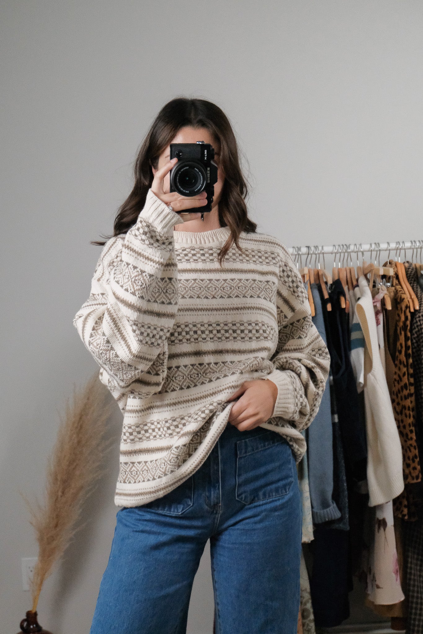 Made in USA x Vintage x Cotton Hand Framed Patterned Sweater (L-XXL)