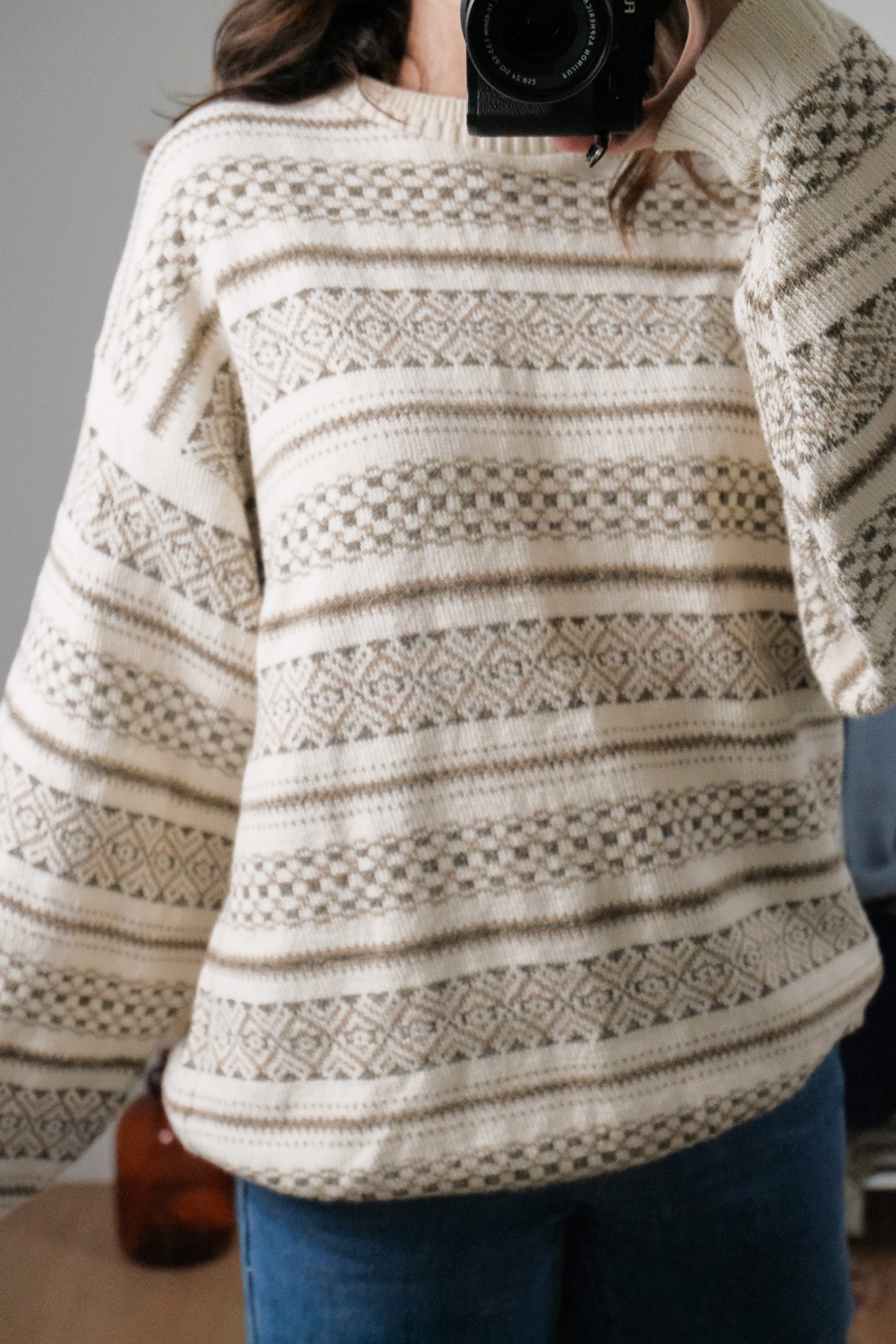 Made in USA x Vintage x Cotton Hand Framed Patterned Sweater (L-XXL)