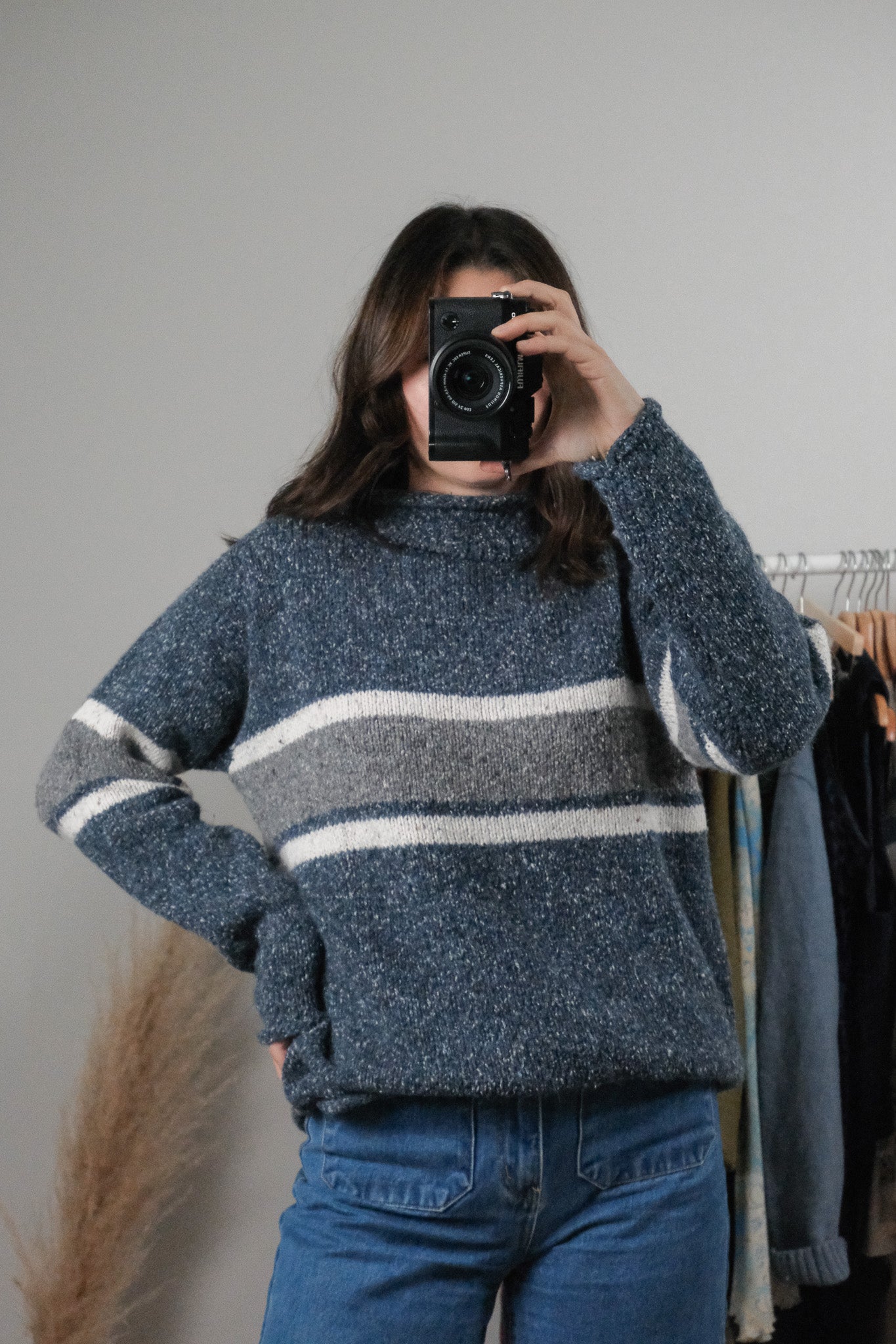 Vintage x Wool Blend Striped Sweater (L)