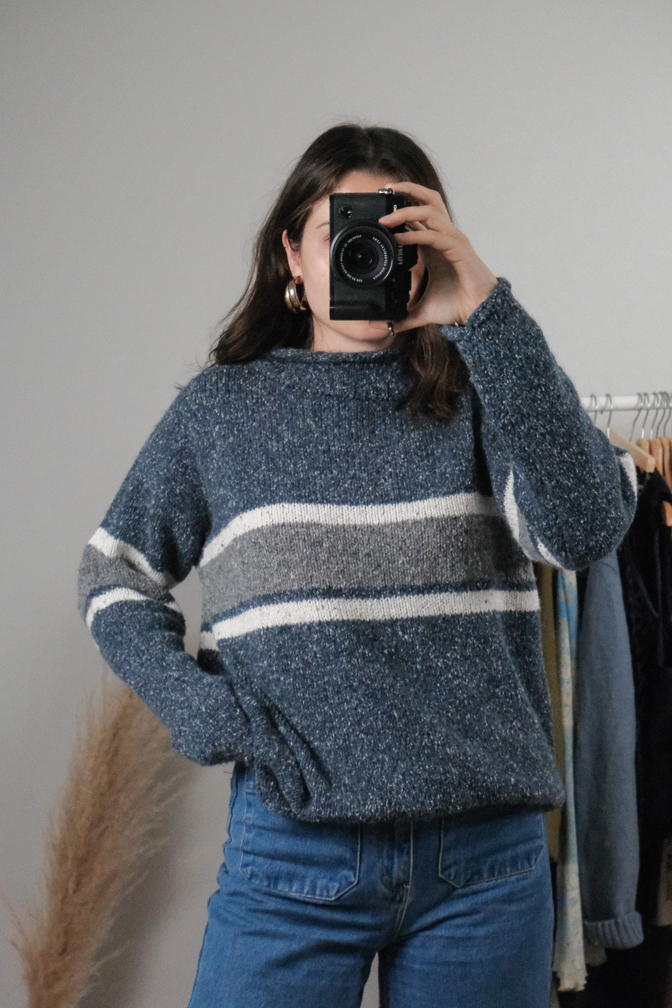 Vintage x Wool Blend Striped Sweater (L)