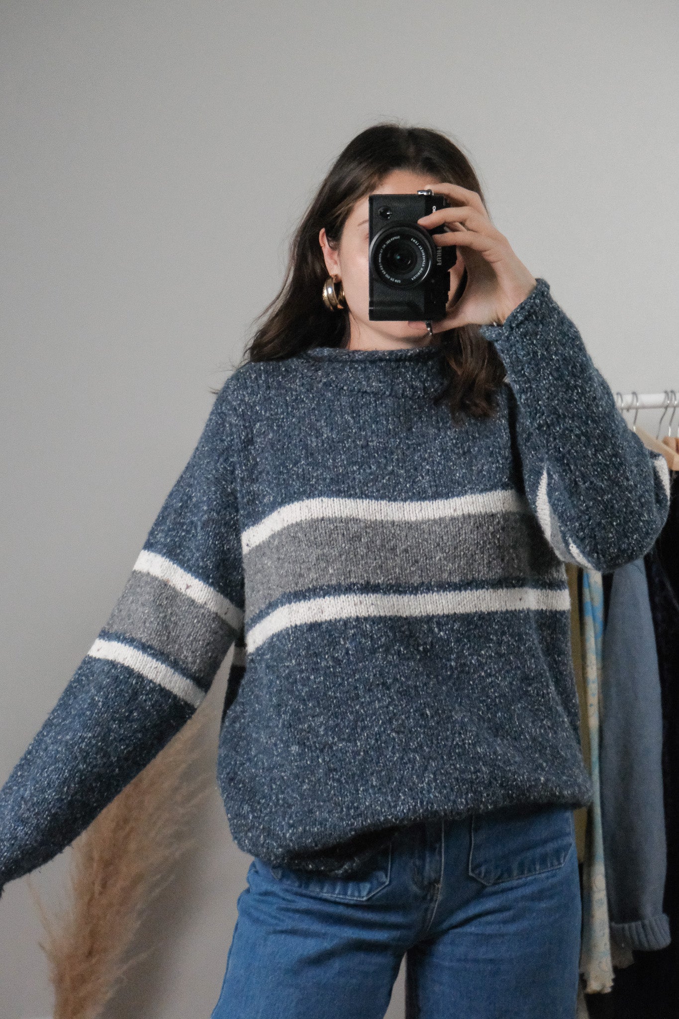 Vintage x Wool Blend Striped Sweater (L)