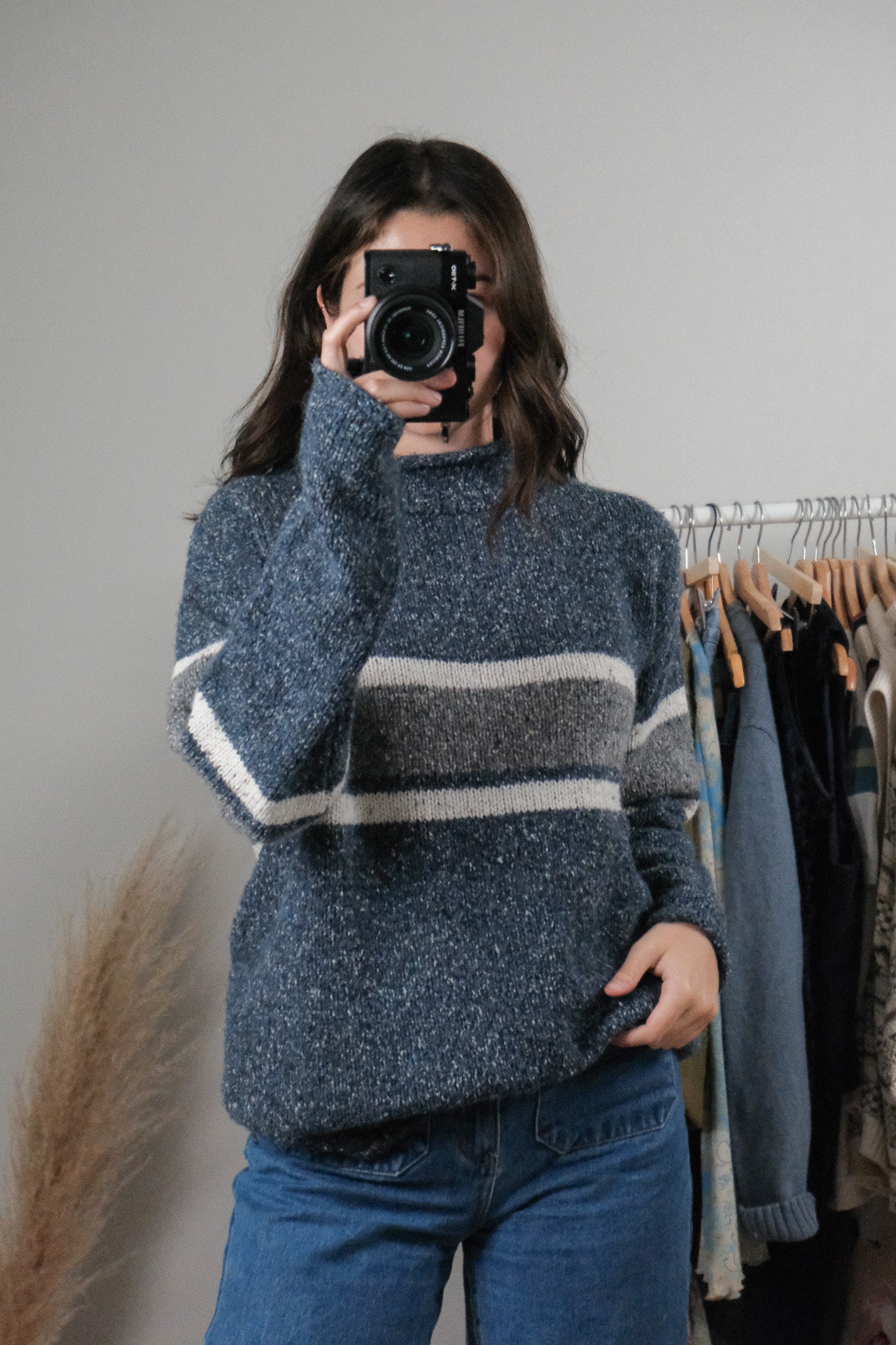 Vintage x Wool Blend Striped Sweater (L)