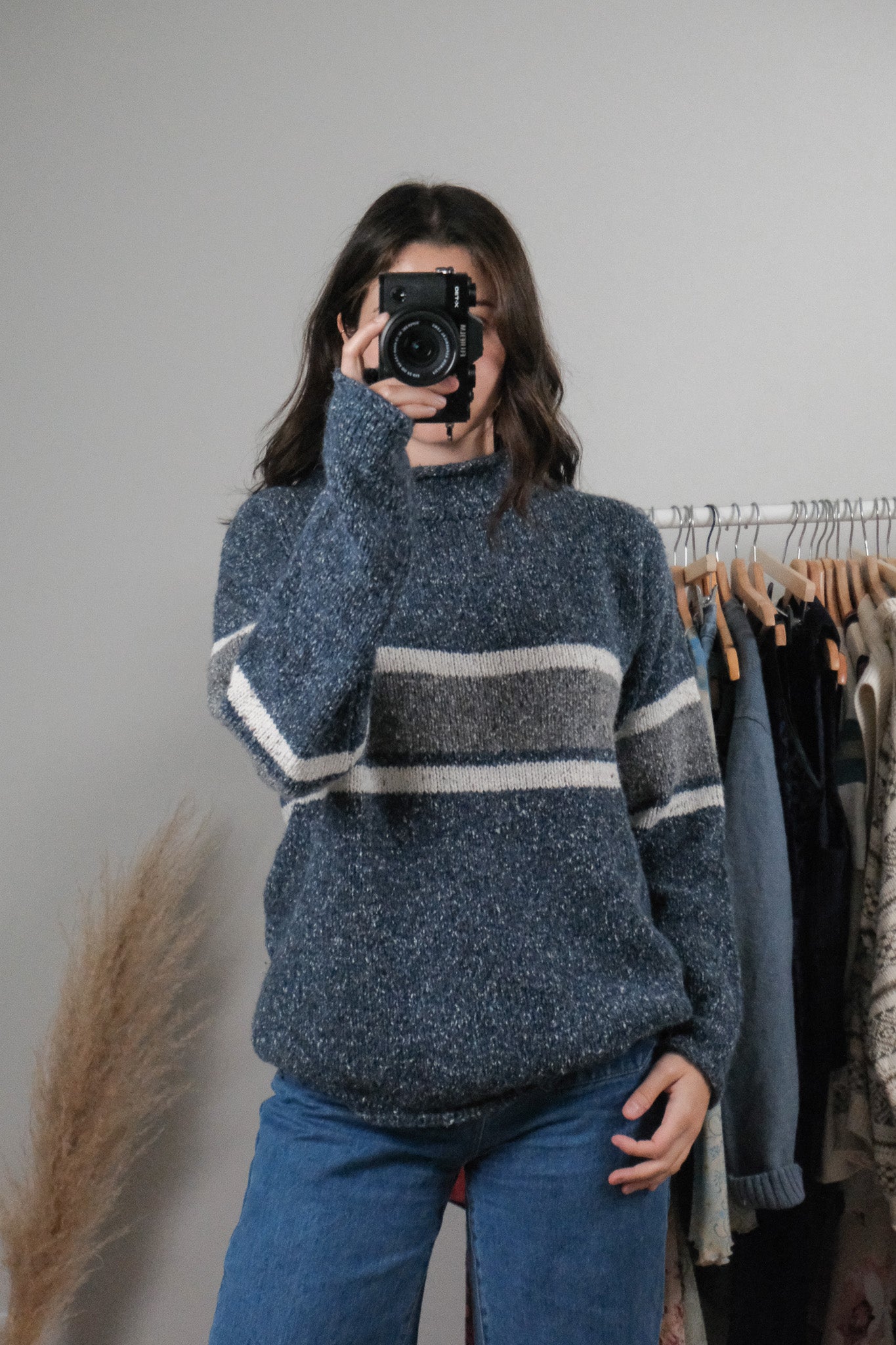 Vintage x Wool Blend Striped Sweater (L)