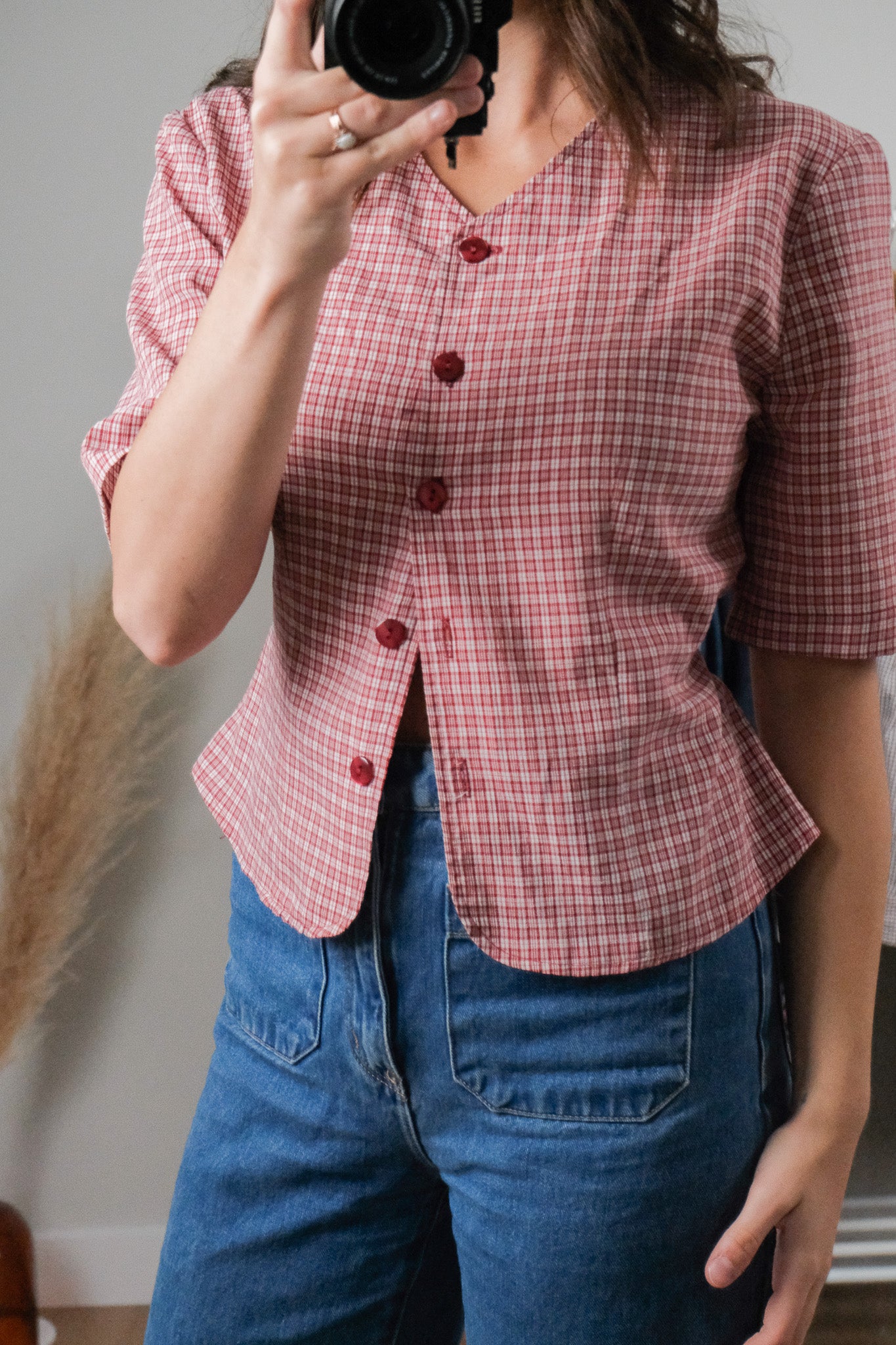 Vintage x Gingham Tie Up Blouse (4/6)