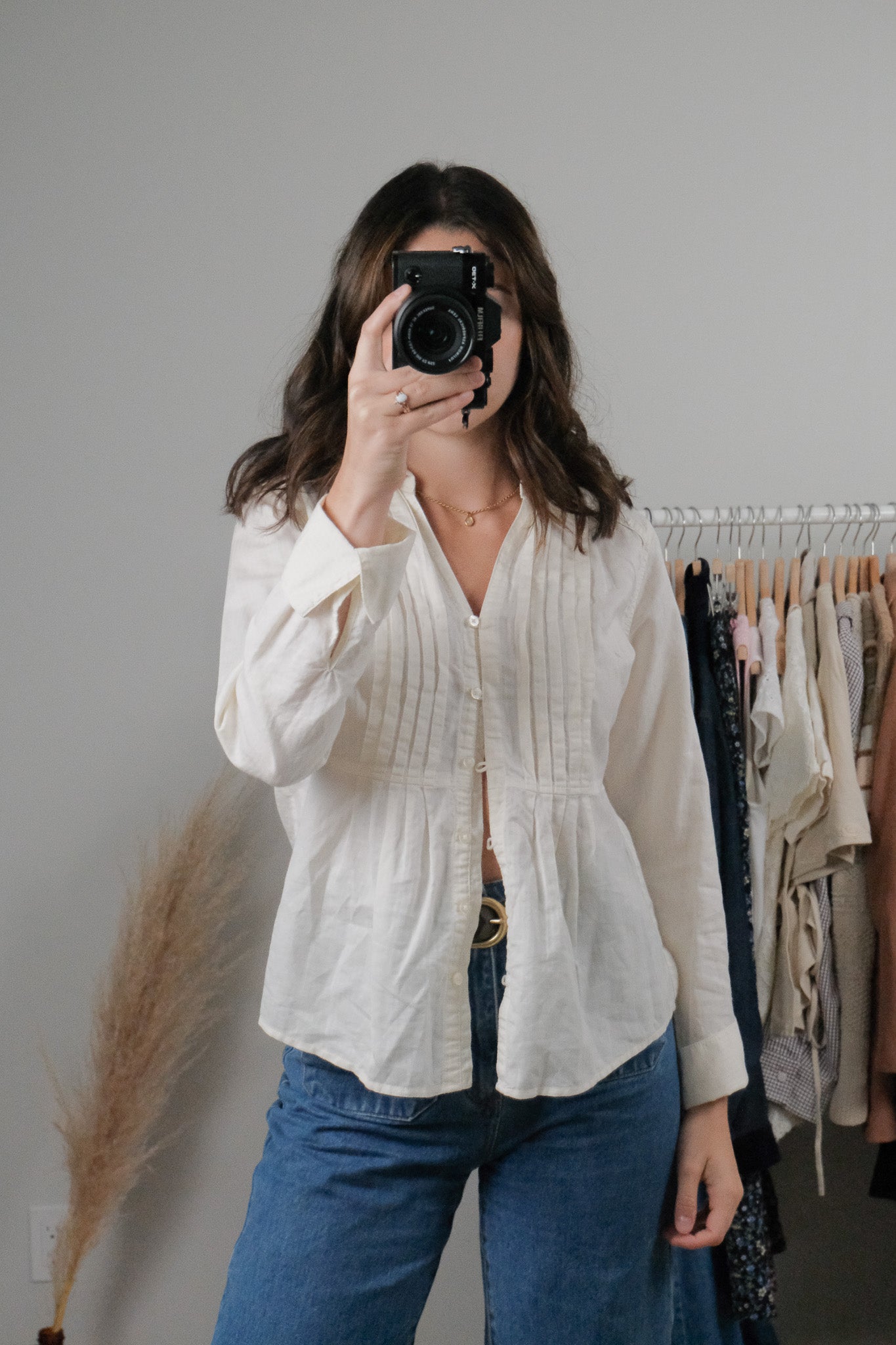 Vintage x Cotton/Linen Blouse (S)