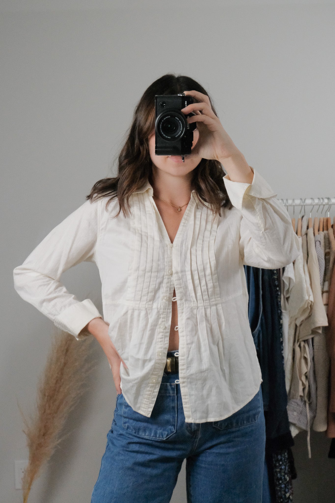 Vintage x Cotton/Linen Blouse (S)