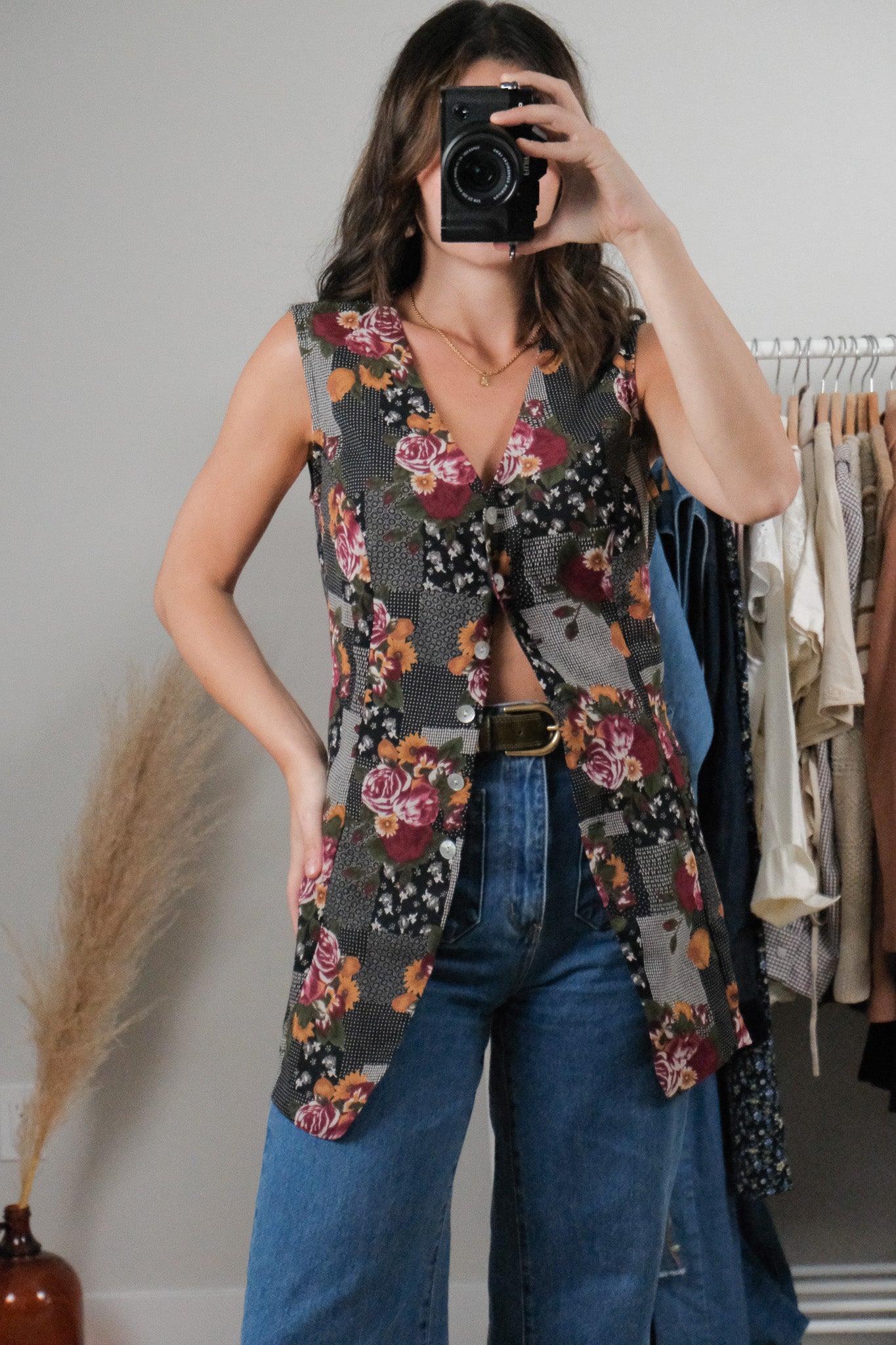 Vintage x Patchwork Floral Vest (S-M)