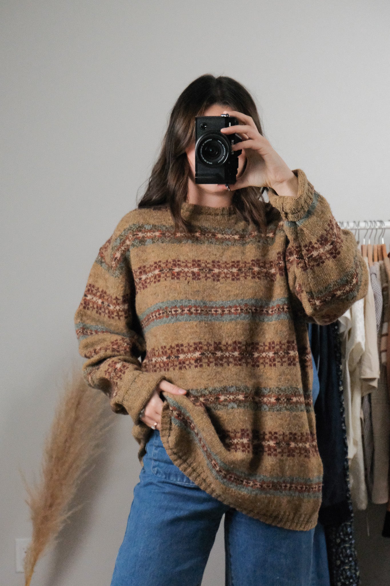 Vintage x Shetland Wool Patterned Knit (L)