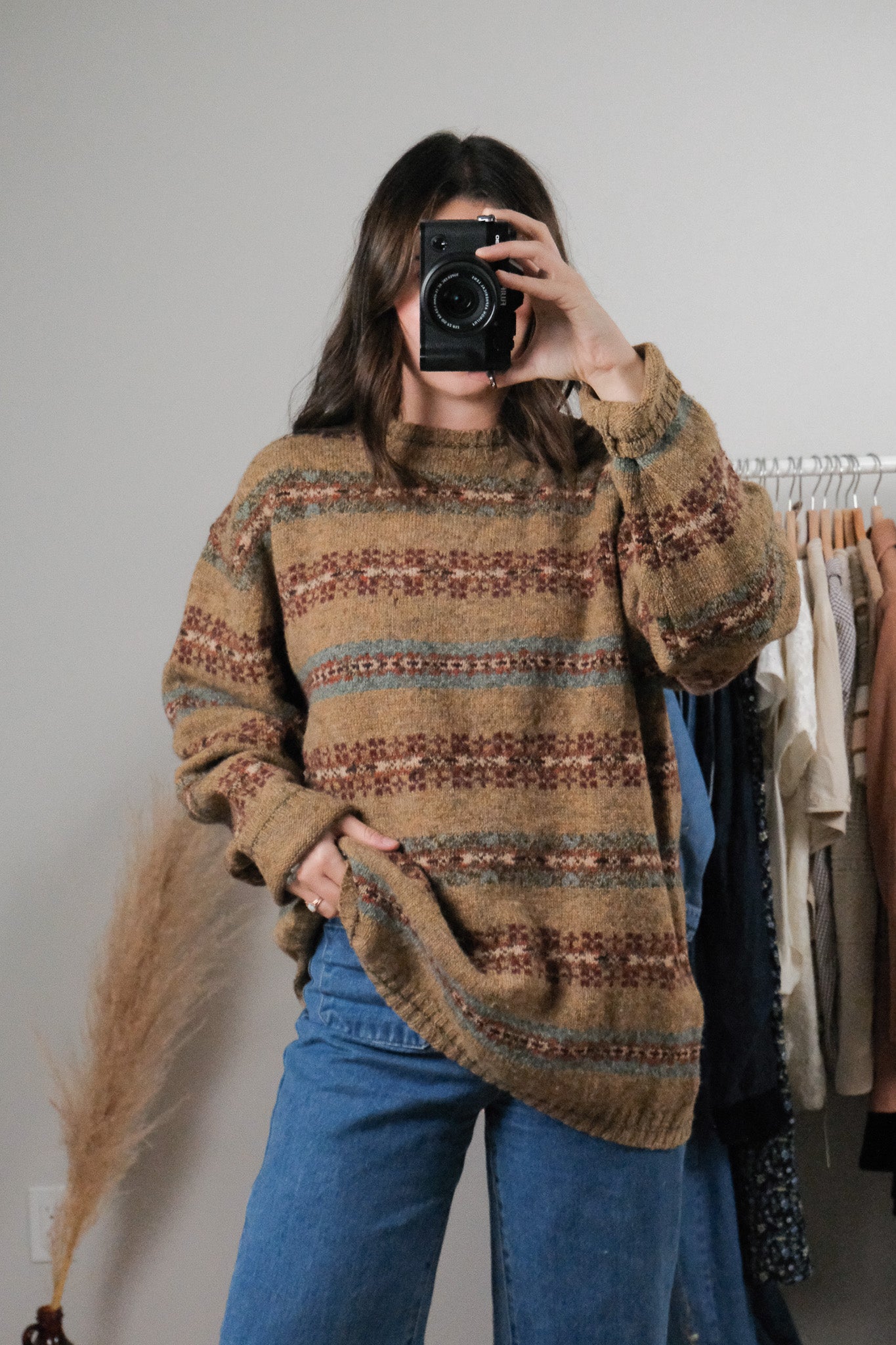Vintage x Shetland Wool Patterned Knit (L)