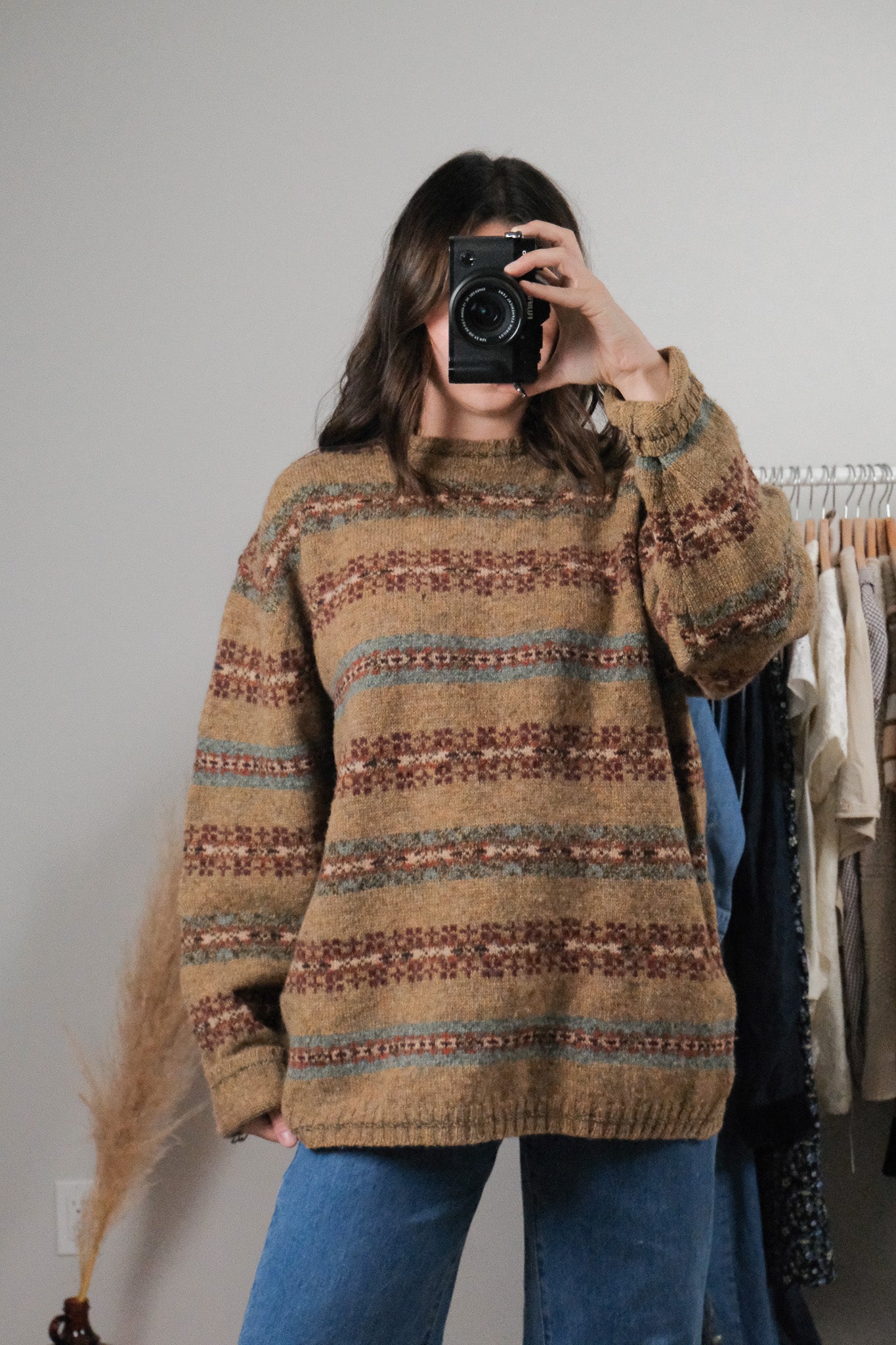 Vintage x Shetland Wool Patterned Knit (L)