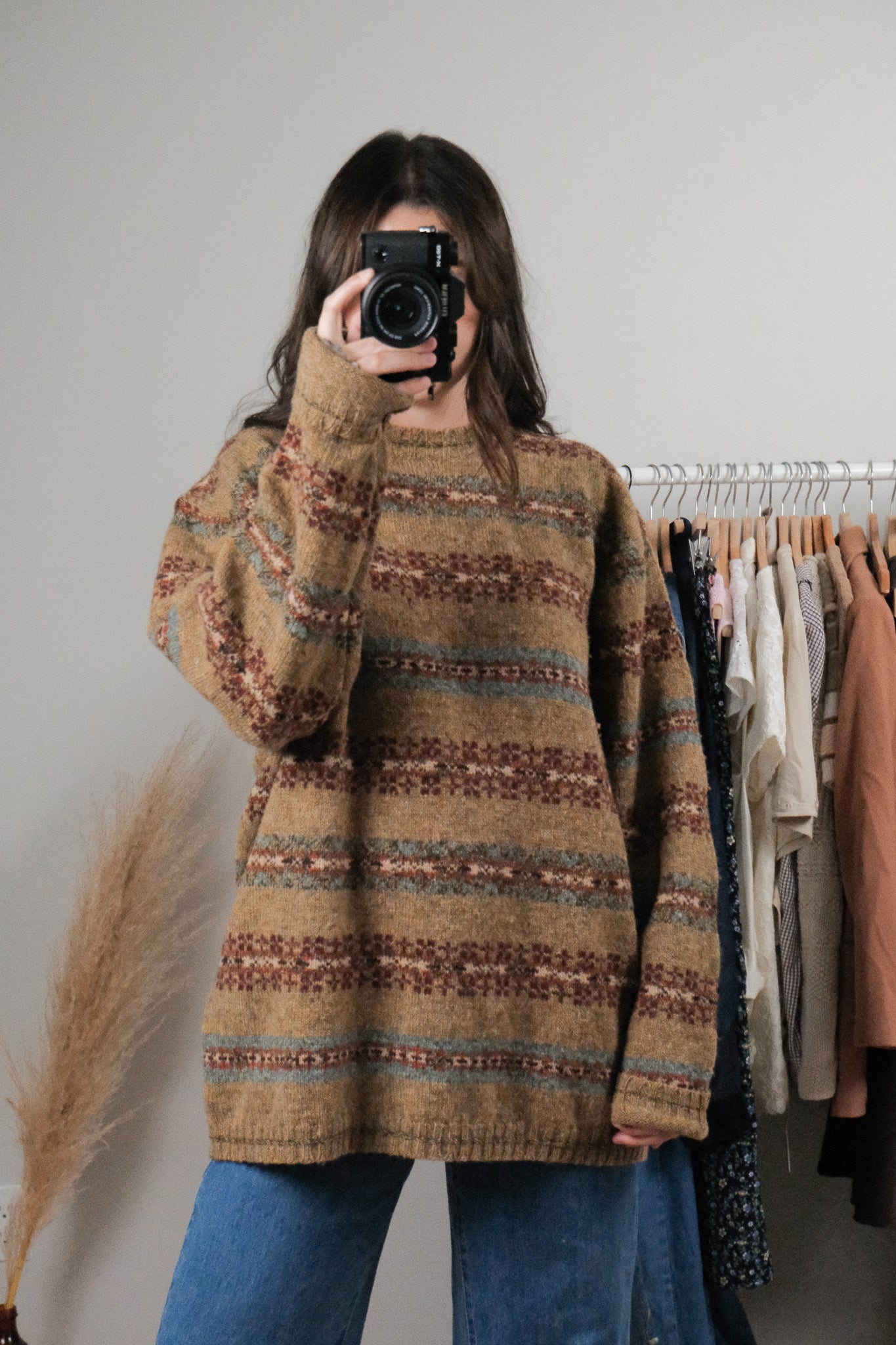 Vintage x Shetland Wool Patterned Knit (L)