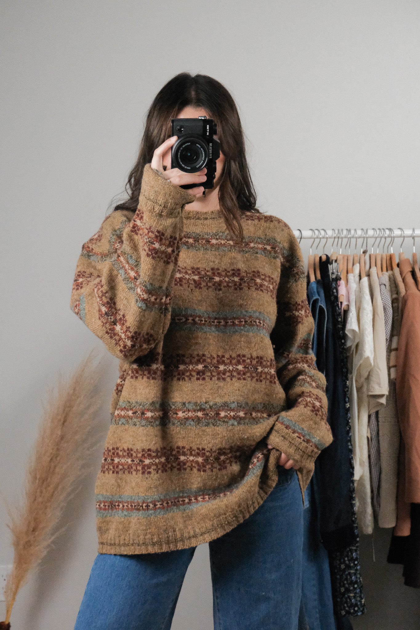 Vintage x Shetland Wool Patterned Knit (L)