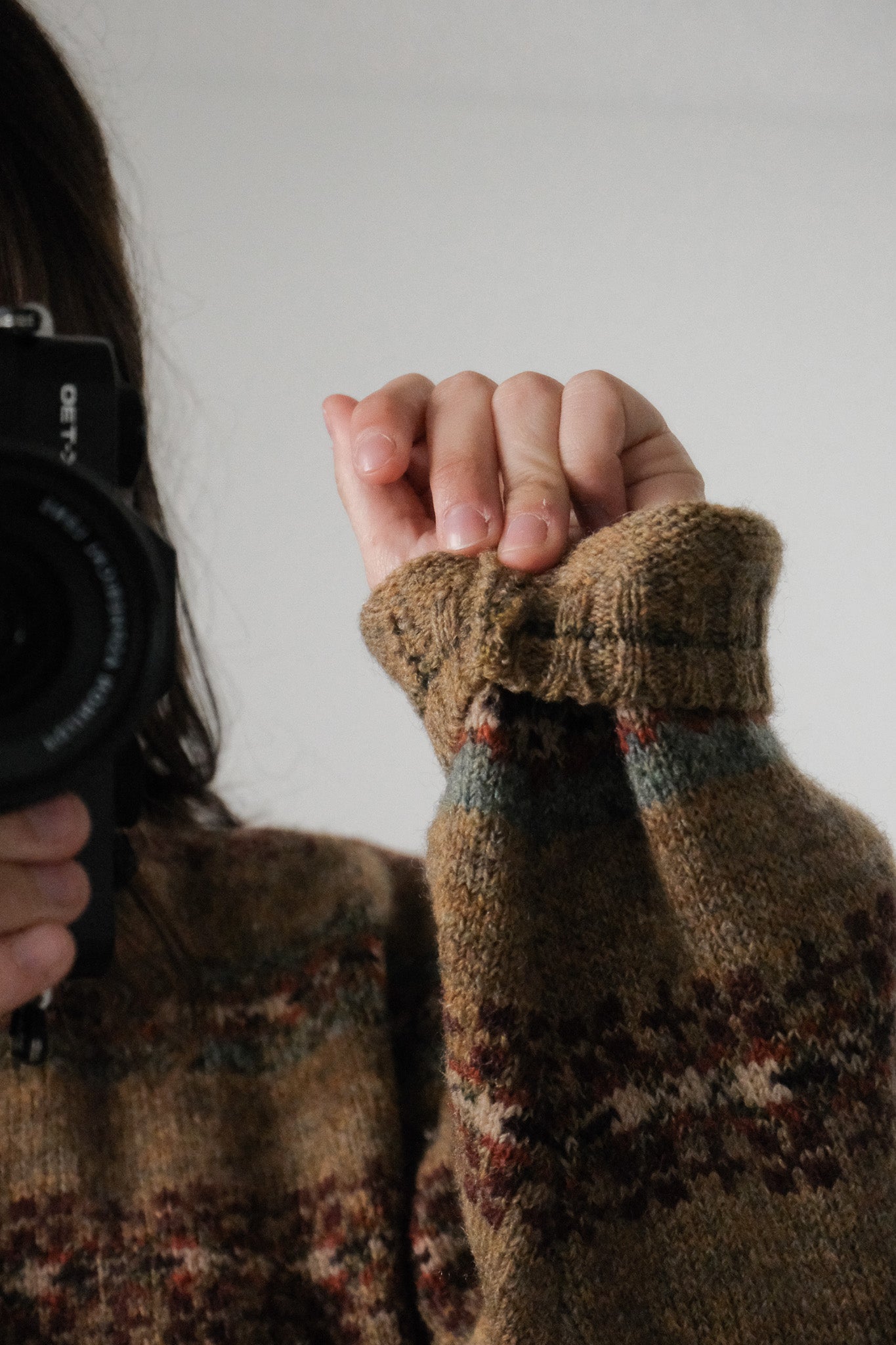 Vintage x Shetland Wool Patterned Knit (L)