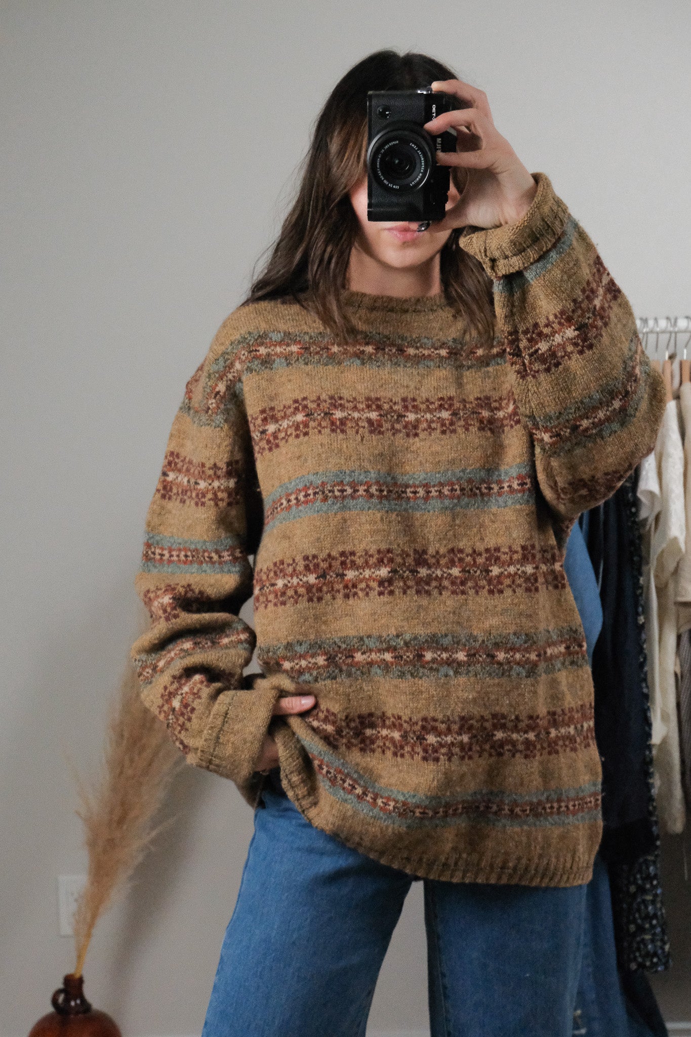 Vintage x Shetland Wool Patterned Knit (L)