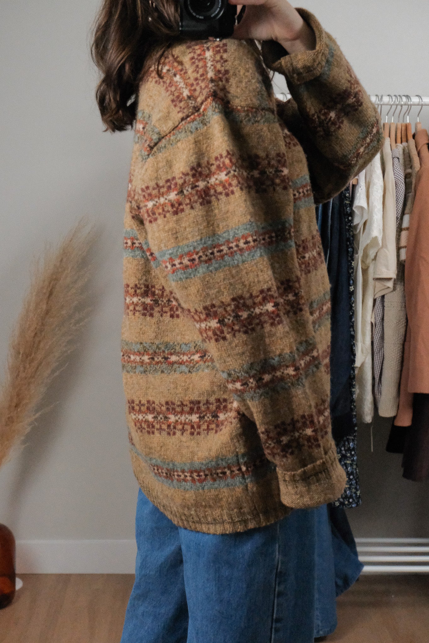 Vintage x Shetland Wool Patterned Knit (L)