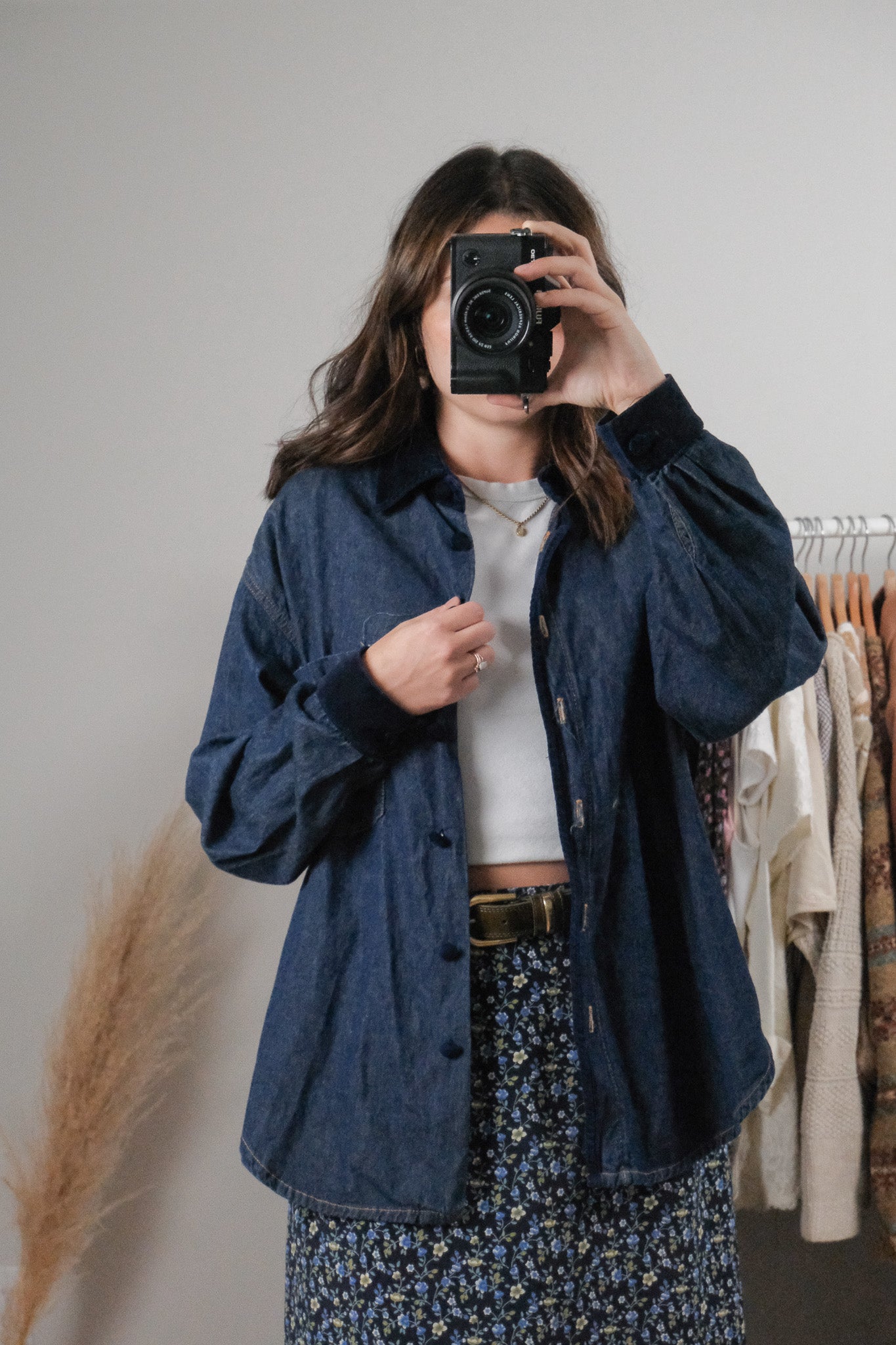 Made in Canada x Vintage x Cotton Denim Velvet Trim Button Down (L)