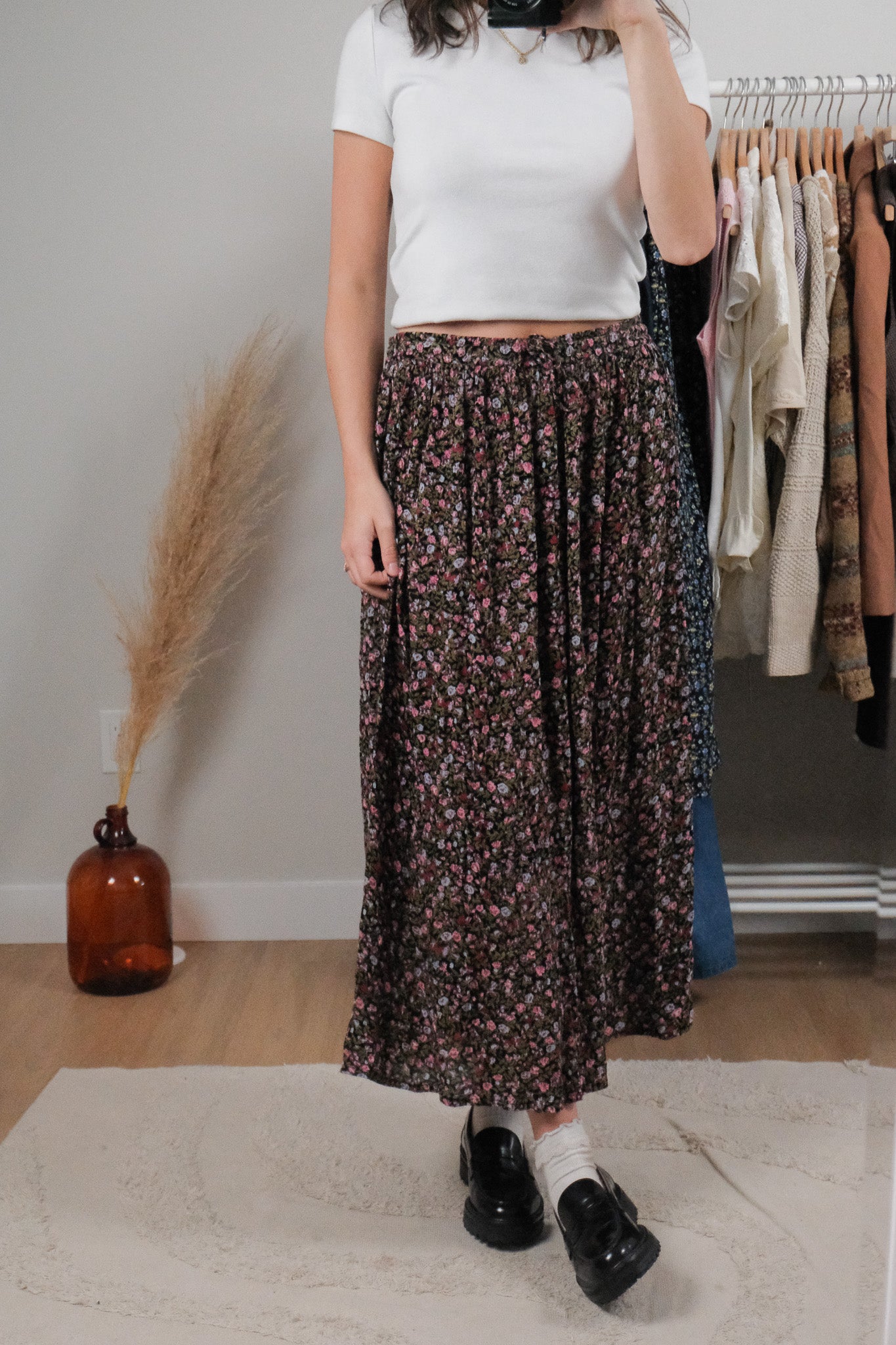 Vintage x Floral Maxi Skirt (L)
