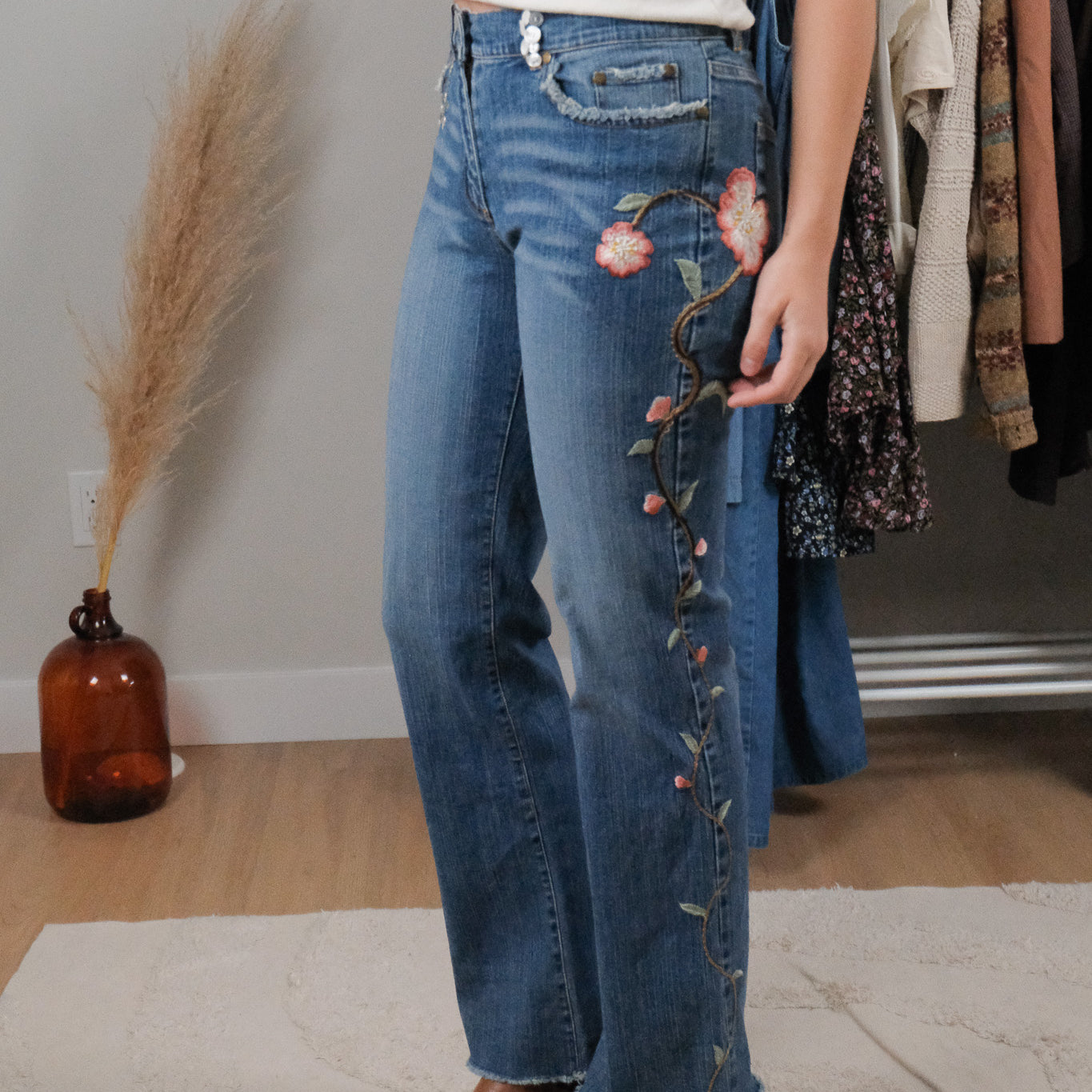 Vintage x Embriodered/Beaded/Button Jeans (27)