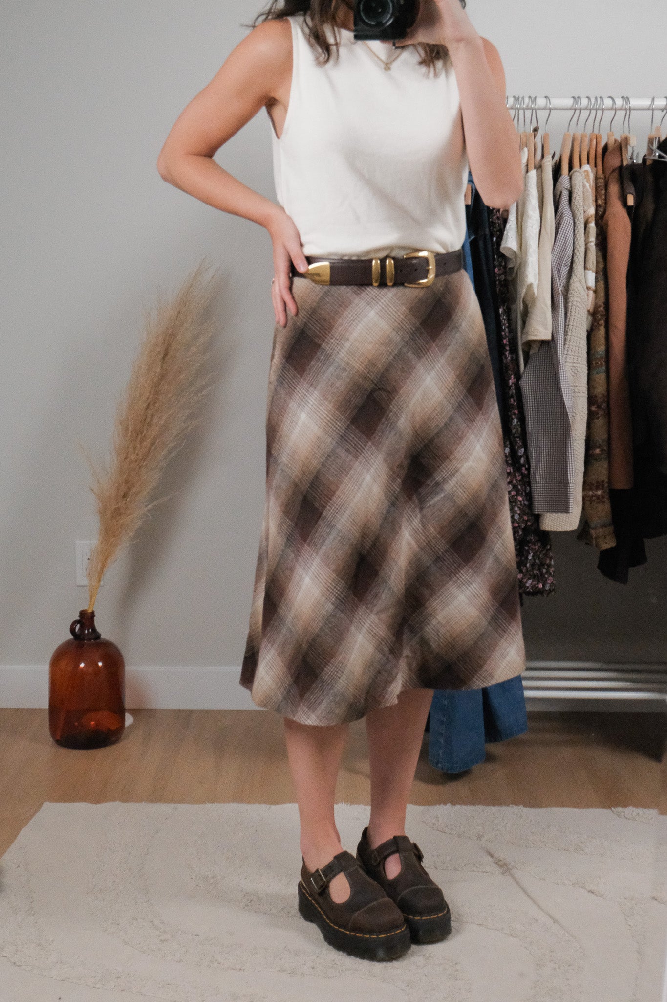 Made in Canada x Vintage x Wool Blend Plaid Midi Skirt (6/8)