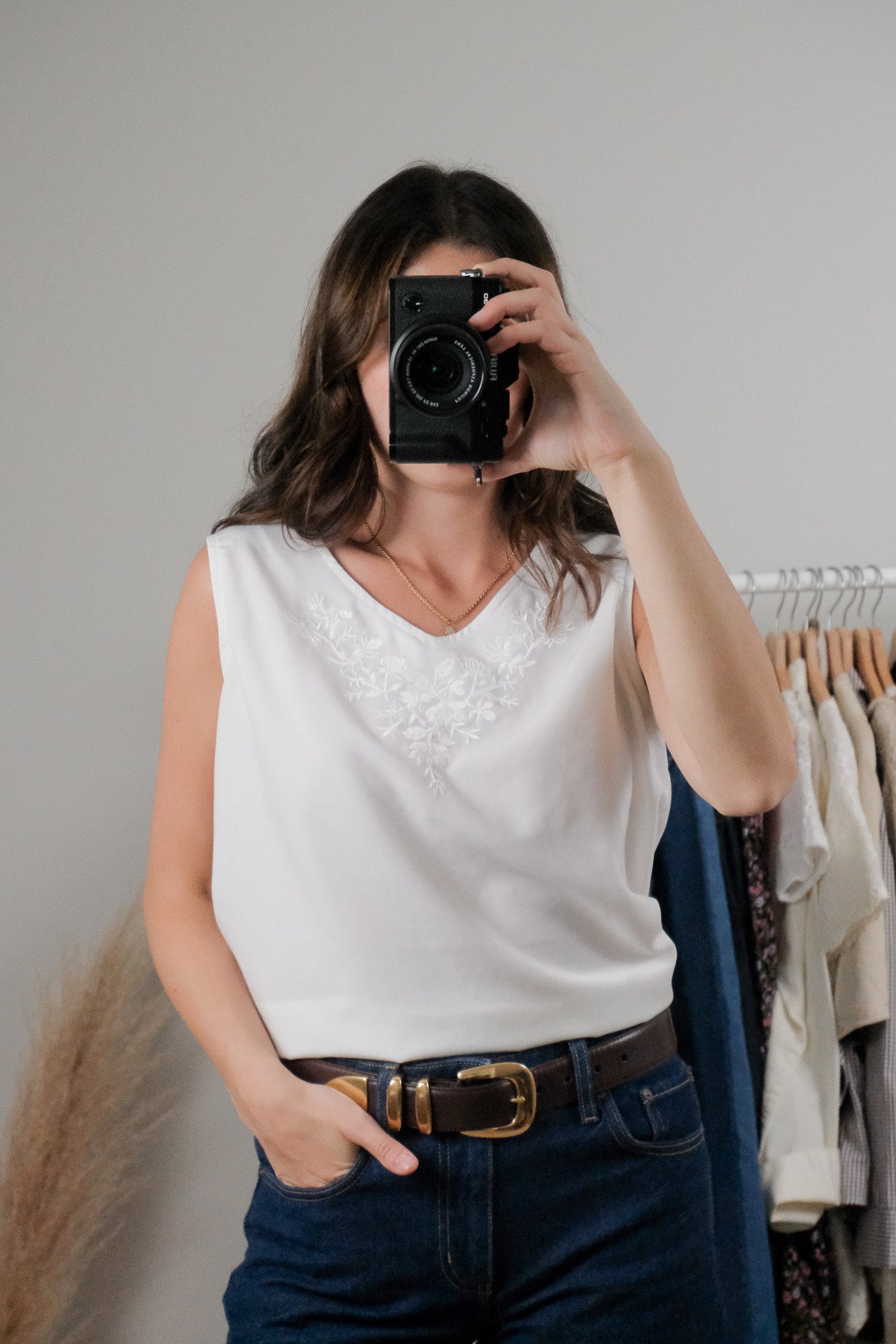 Vintage x Embroidered Tank (L)